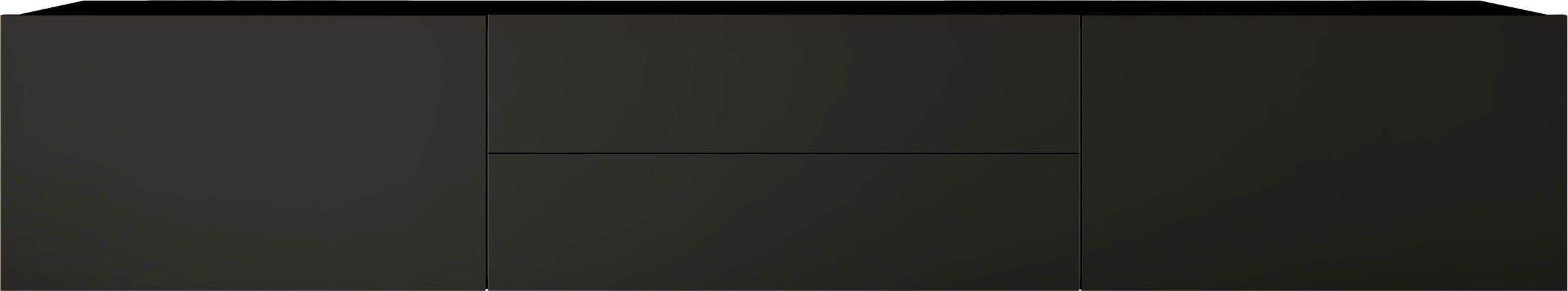 borchardt Möbel Lowboard Sophia, TV-Schrank Breite 200 cm, Breite 200 cm mit 2 Klappen und 2 Schubkästen, stehend und hängend