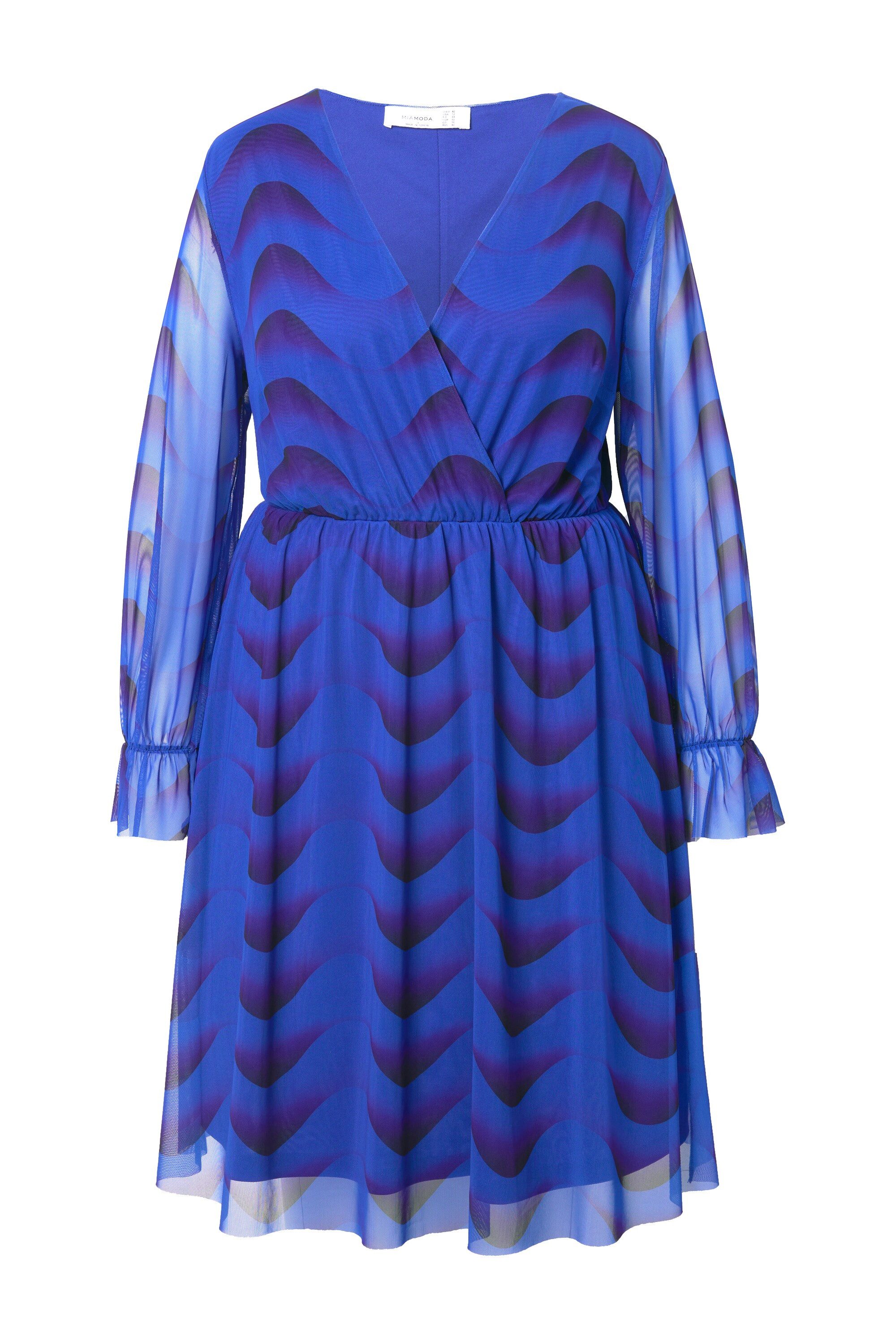 MIAMODA Jerseykleid Kleid A-Linie Mesh mit Alloverdruck Langarm günstig online kaufen