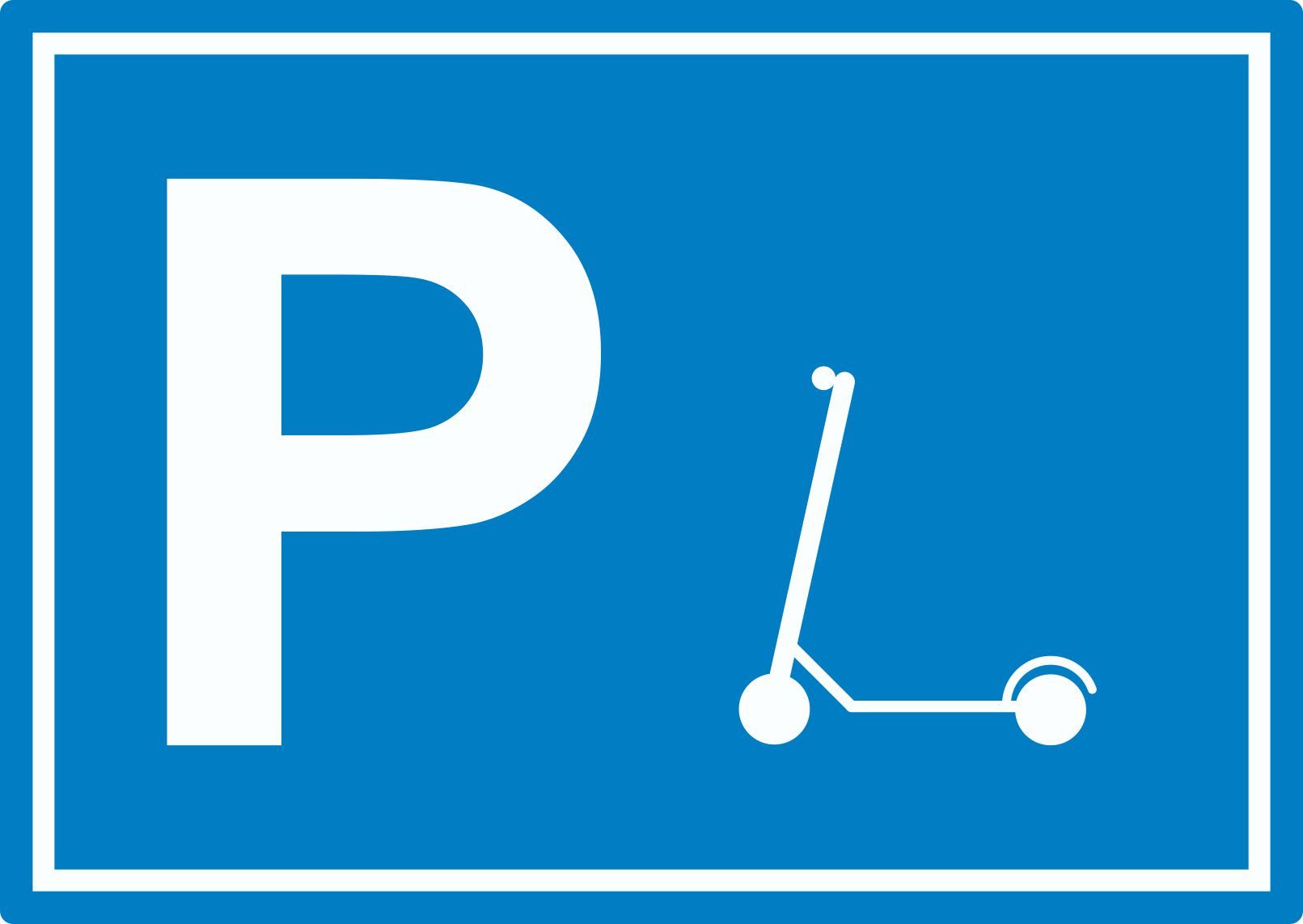 HB-Druck Aufkleber E-Scooter Parkplatz Aufkleber waagerecht, wetterfest, UV-beständig, kratzfest