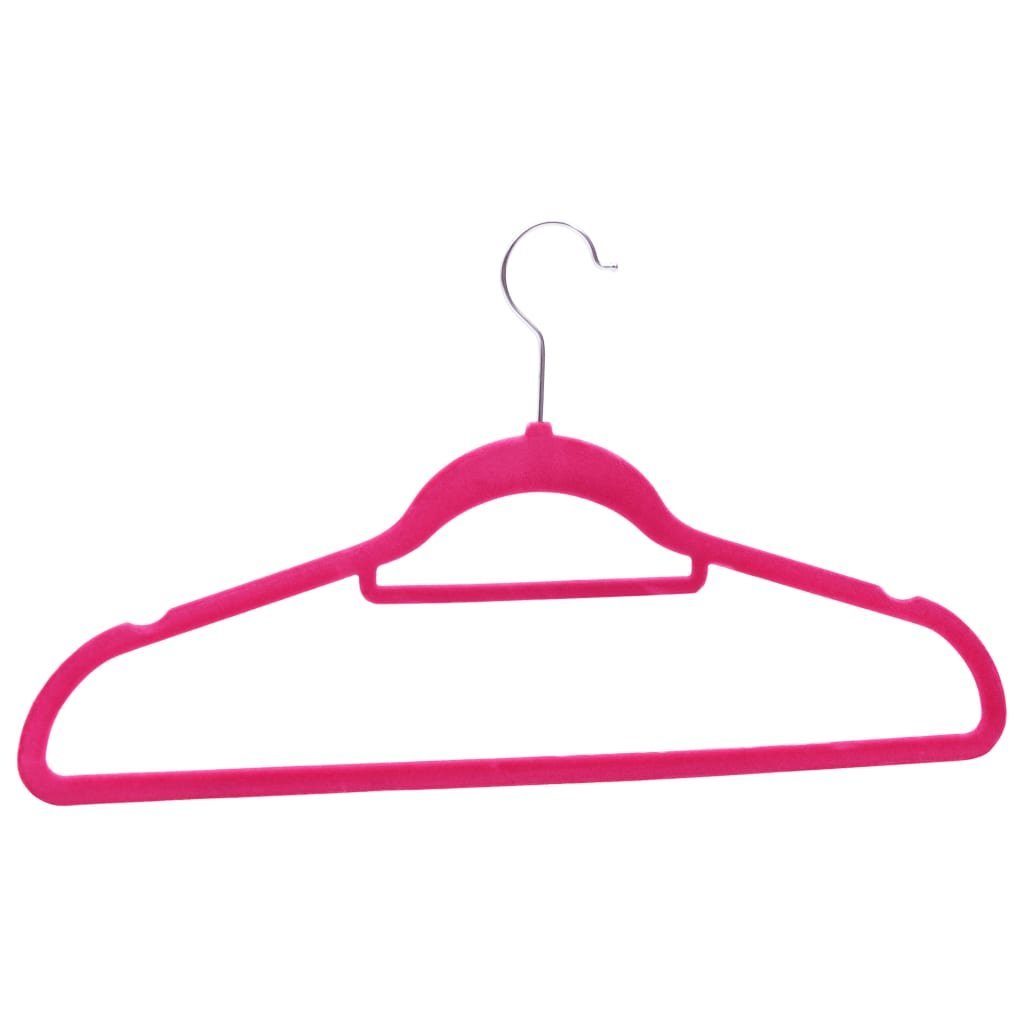 vidaXL Kleiderbügel 50 Stk. Kleiderbügel-Set Anti-Rutsch Rosa Samt, (50-tlg)