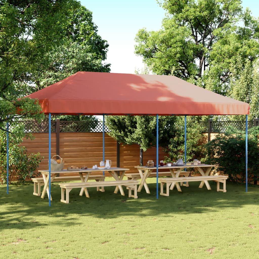 Thumbnail - vidaXL Pavillon Partyzelt Faltbar Pop-Up Terrakottarot 580x292x315 cm Pavillon