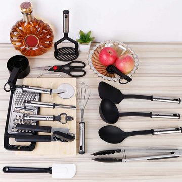 Novzep Kochbesteck-Set 38-teiliges Silikon-Kochgeschirr-Set, komplette Küchenutensilien zum Backen, Kochen und Mixen