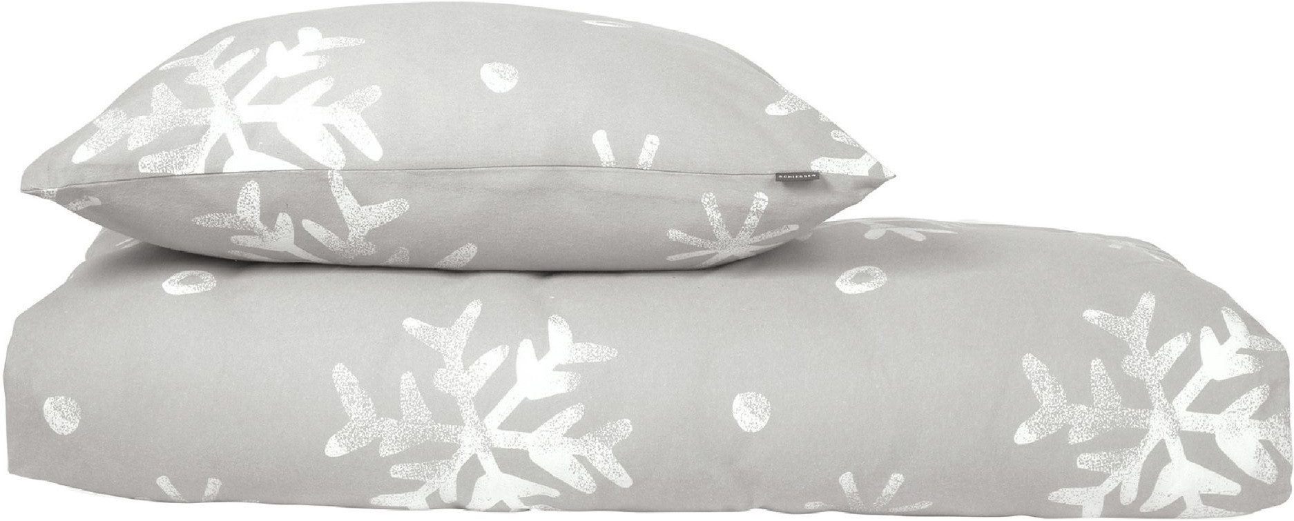 Schiesser Bettwäsche Skadi aus weicher Baumwolle mit weißen Schneeflocken, Feinbiber, 2 teilig, OEKO-TEX® MADE IN GREEN-zertifiziert