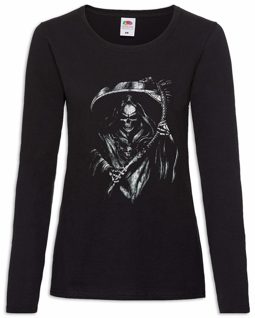 Langarmshirt Grim Reaper III Damen Langarmshirt Sensenmann The Death Skeleton Skull