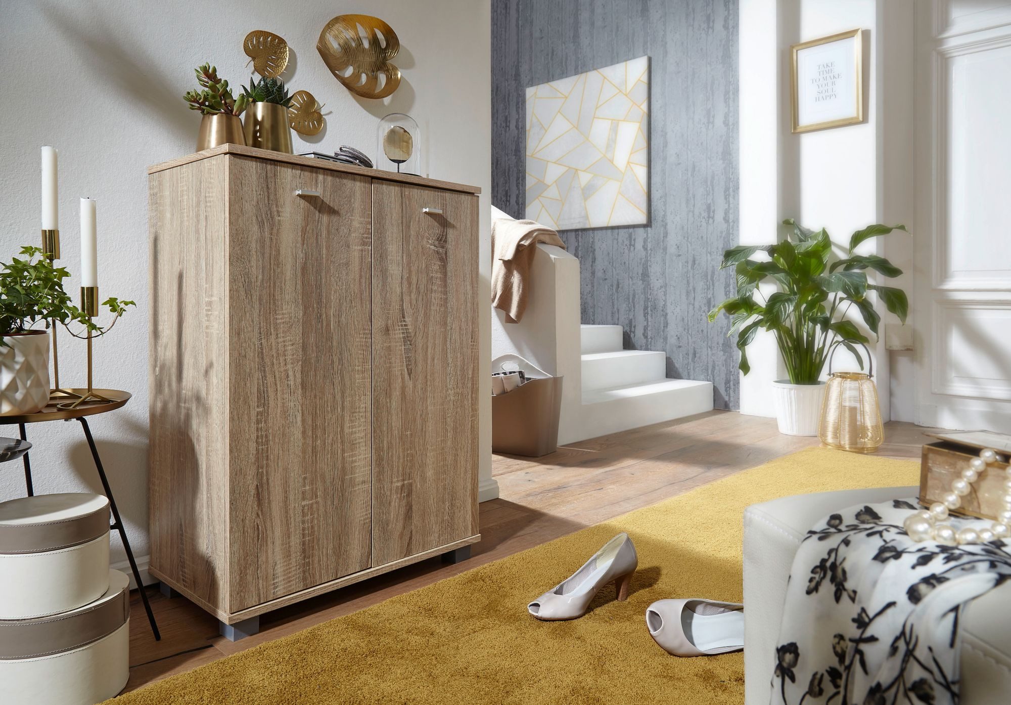 FINEBUY Schuhschrank SuVa2372_1 Holz 12 Paar Schuhe Schuhregal Schuhkommode günstig online kaufen