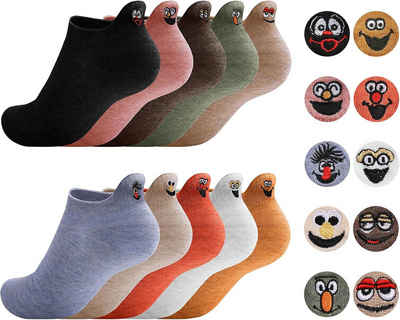 Alster Herz Freizeitsocken 5x Lustige Socken Witzig Socken Baumwolle Socken, unisex, bunt, A0567 (10-Paar) bequem und sehr dehnbar