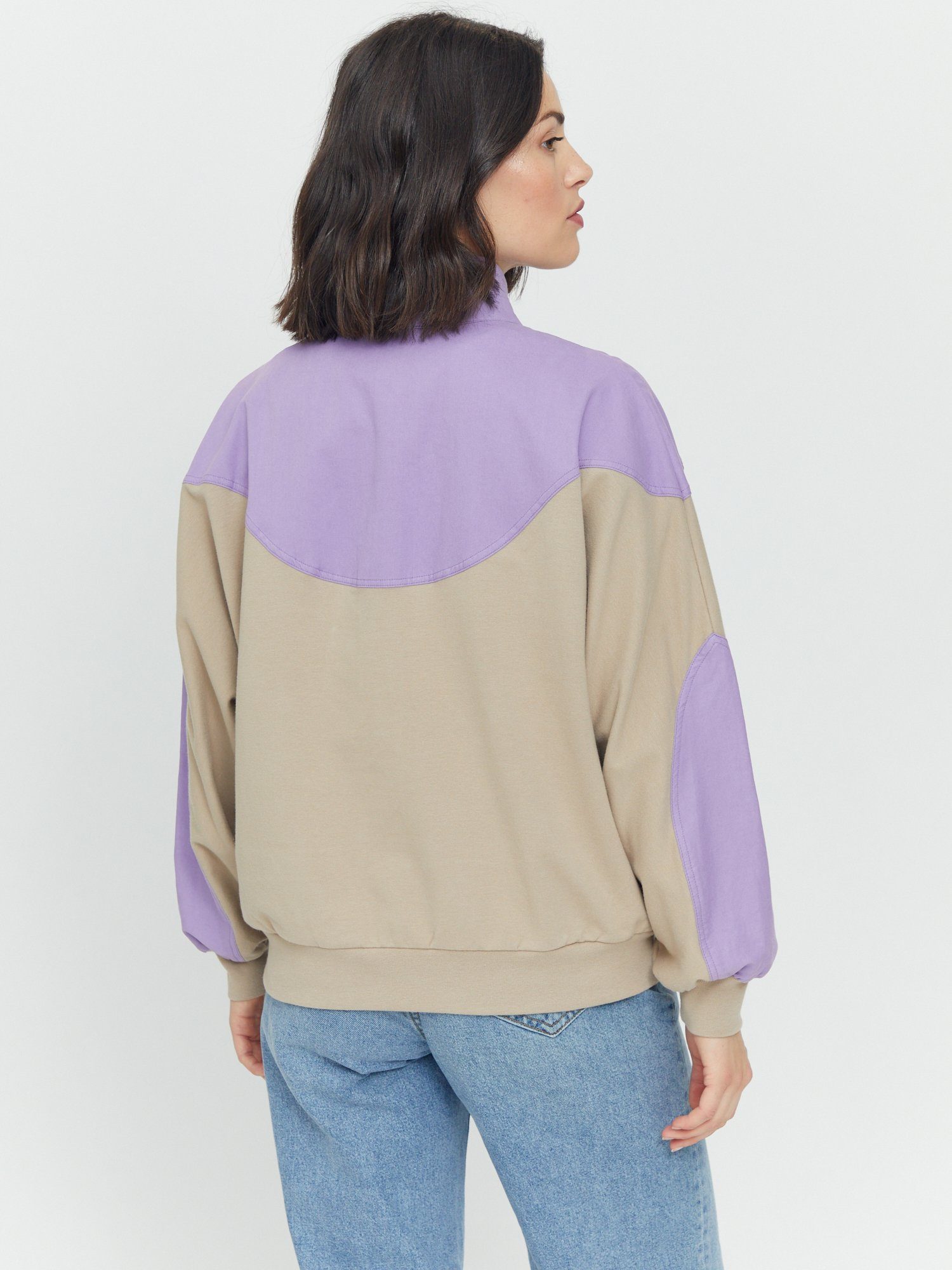 Half Vera gemütlich Sweatshirt Zip sportlich purple MAZINE taupe haze/light