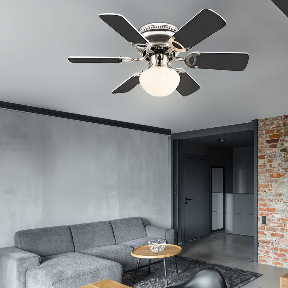 etc-shop Deckenventilator, Deckenventilator Deckenlampe LED Sommer Wintermodus Zugschalter D 76cm