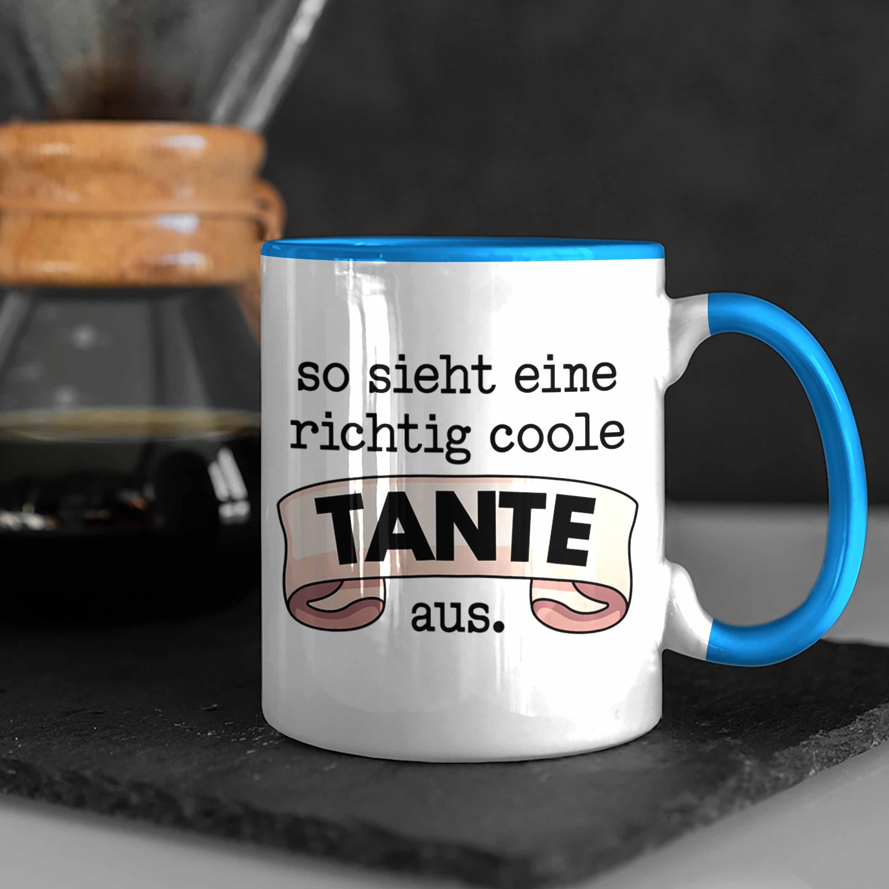 Tante - Trendation Kaffeetasse mit Trendation Geschenk Tante für Tasse Tasse Coole Blau Spruch Beste