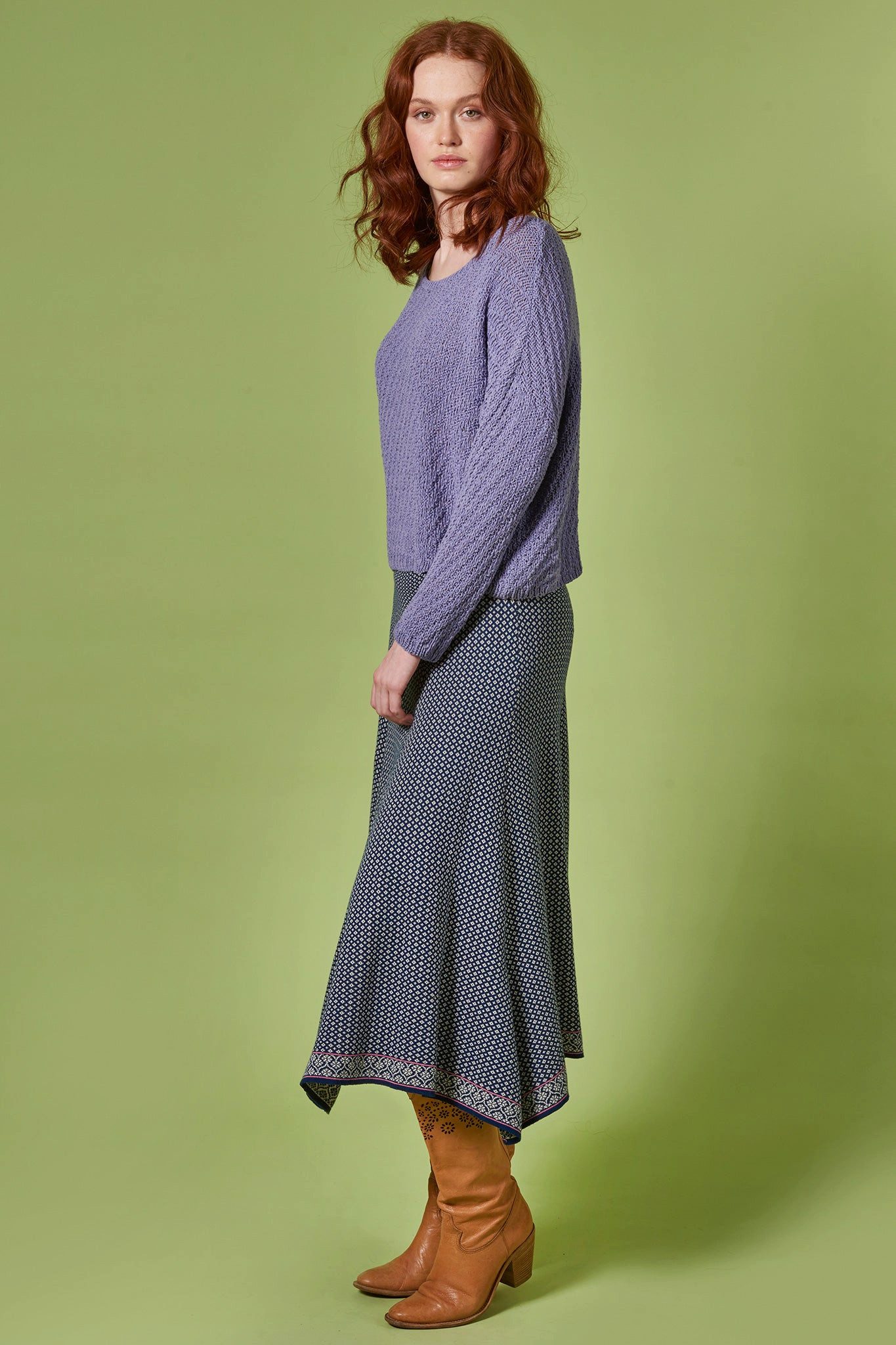 Himalaya Clothing Strickrock Rock Damen mit Diamantmuster - Midi Rock aus s günstig online kaufen