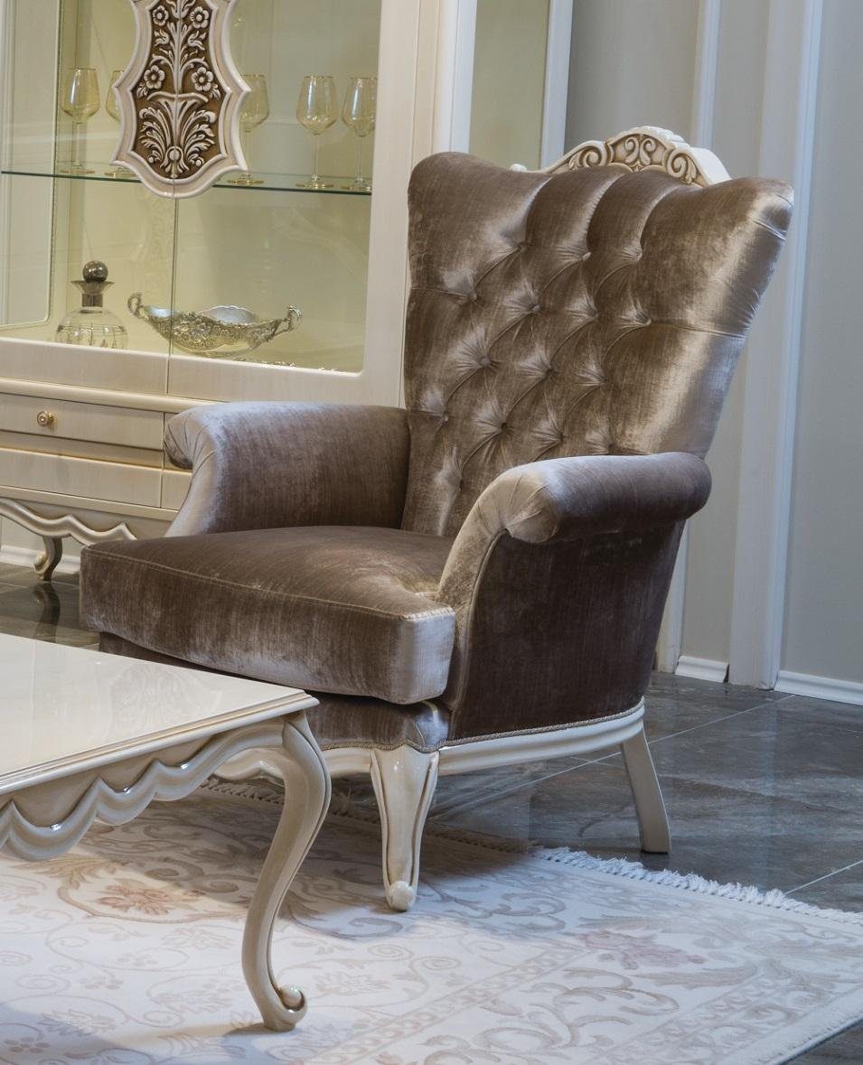 Luxus Thron klassischer Sessel Wohnzimmer Sessel, Sessel Design Möbel JVmoebel