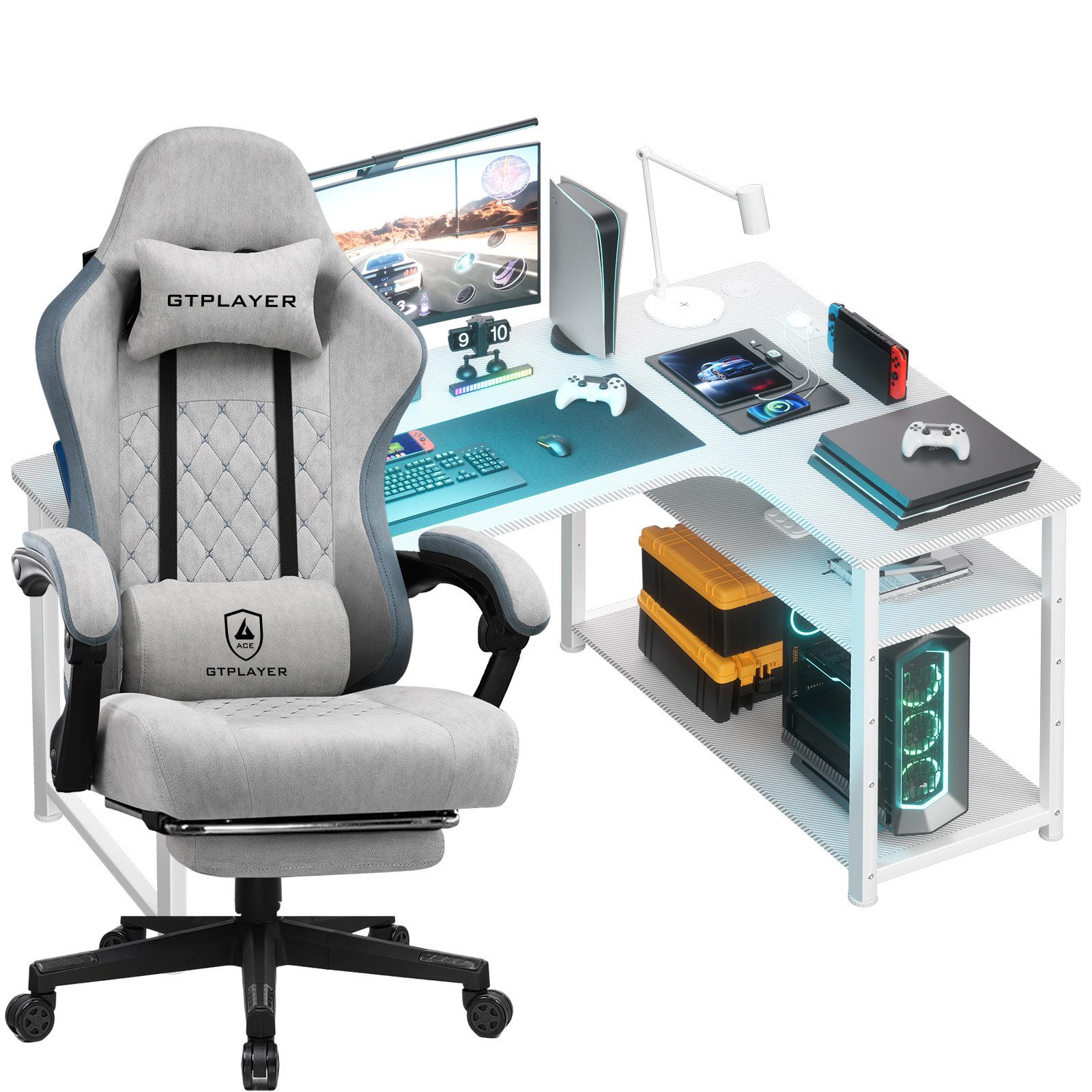 GTPLAYER Gaming-Stuhl Gaming Tisch + Gaming günstig online kaufen
