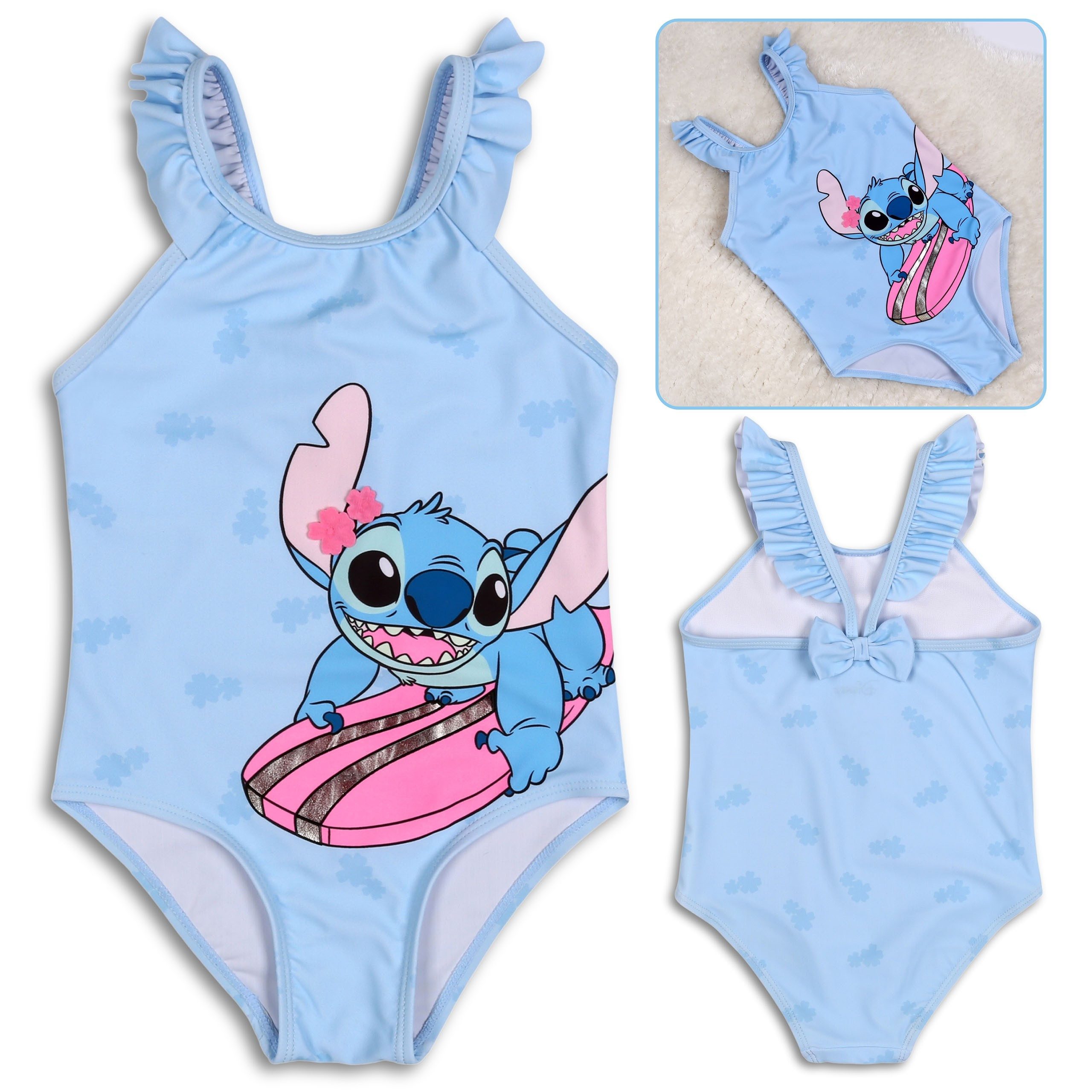 Badekleid DISNEY Lilo und Stitch, Mädchen Badeanzug, blau, einteilig 2-3 Jahre