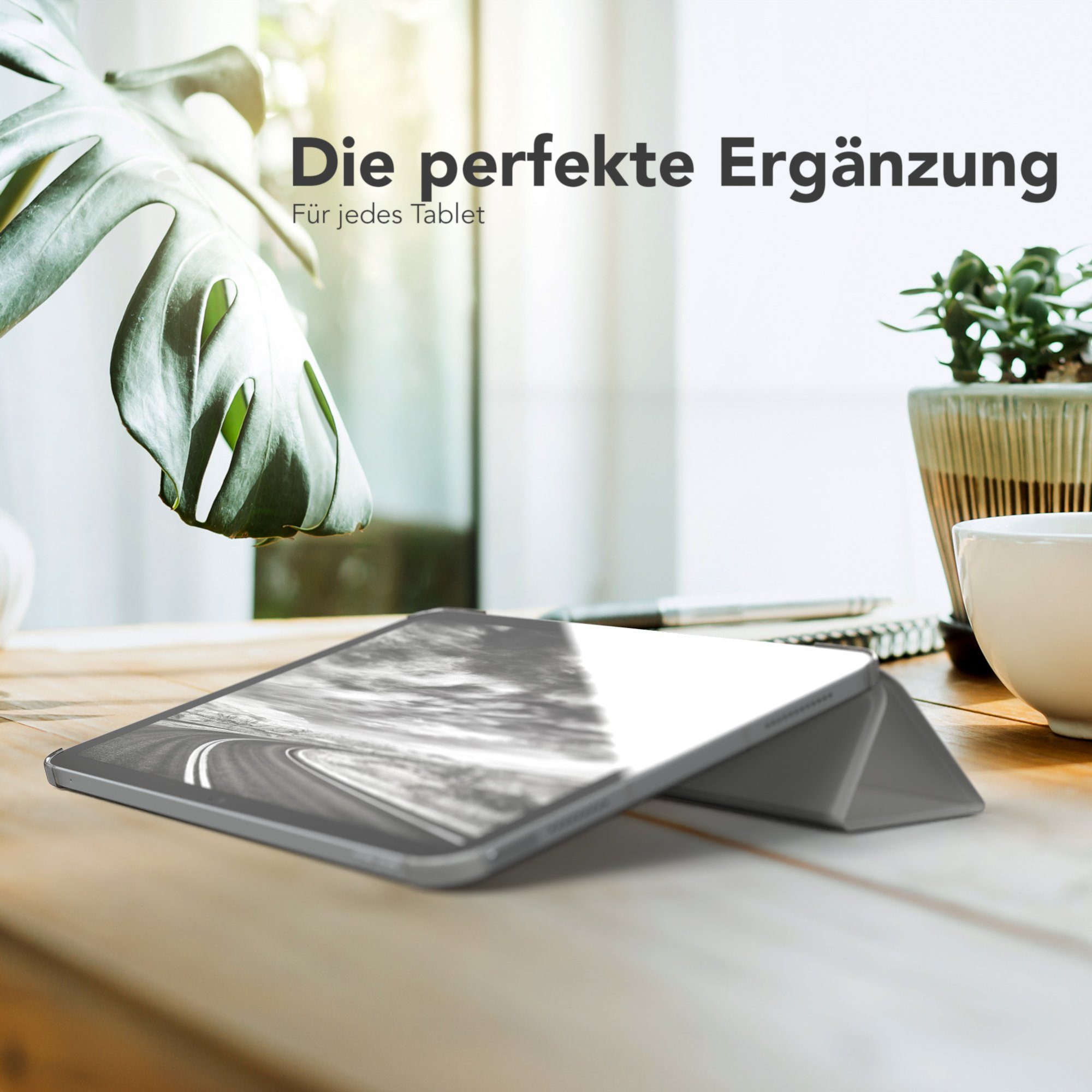 EAZY CASE Tablet-Hülle Smartcase für Apple iPad 2025 (11. Gen) 11 Zoll, Tablet Case Bookcover Smart Flipcase Schutztasche magnetisch Hellgrau – Bild 2 von 5
