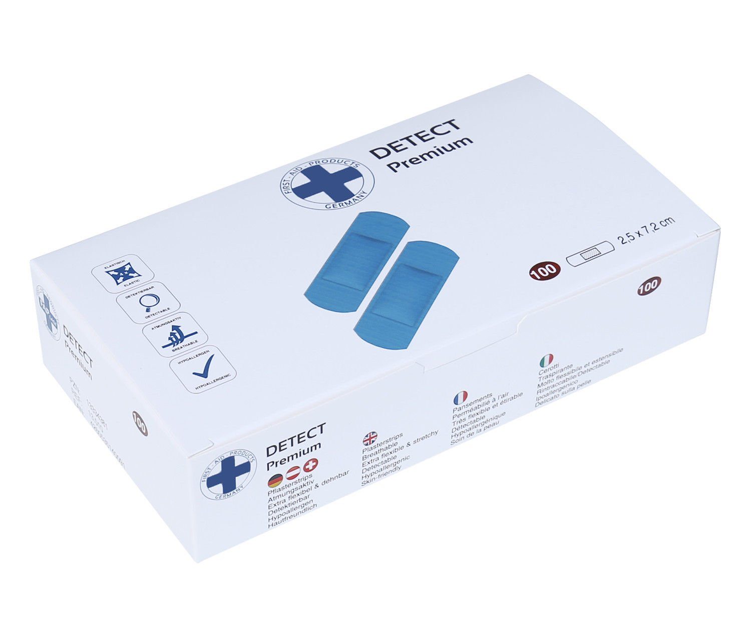 Steelboxx Wundpflaster WundpflasterElektromagnetisch detektierbar - blau VE.100Stück 25x72m -