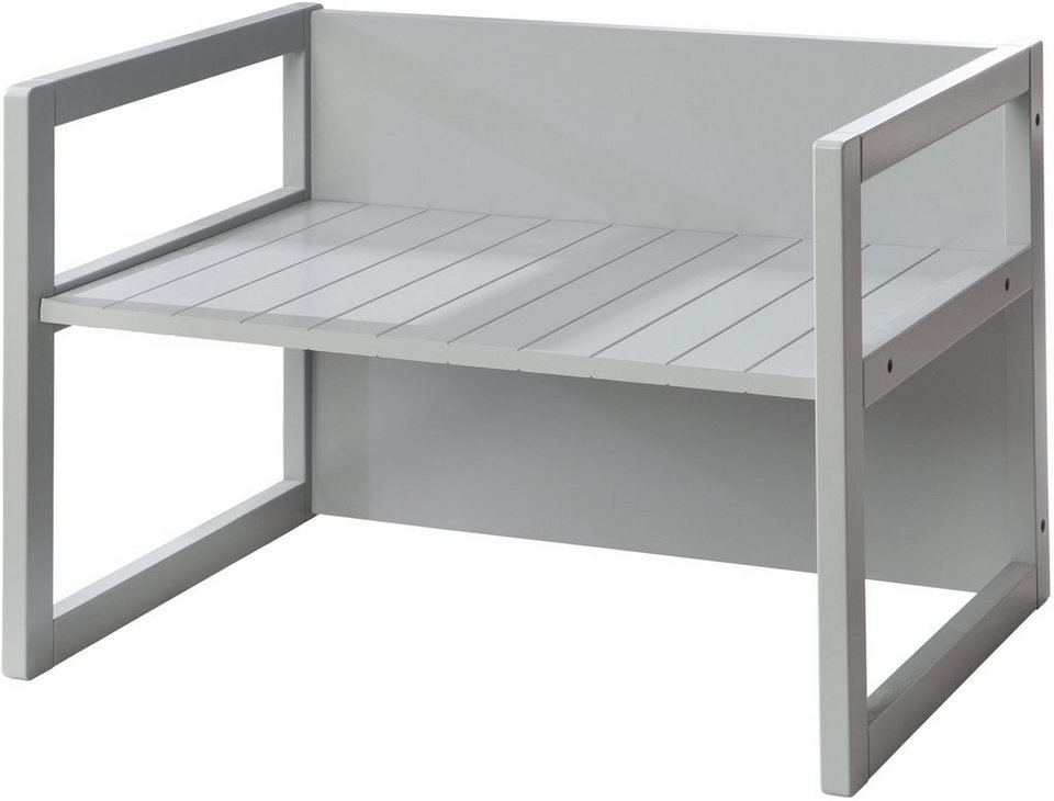 roba® Sitzbank Sitzbank/Tisch Kombination, weiß, 2-fache Sitzposition durch  Drehen der Bank - Sitzhöhen 18 oder 27 cm möglich
