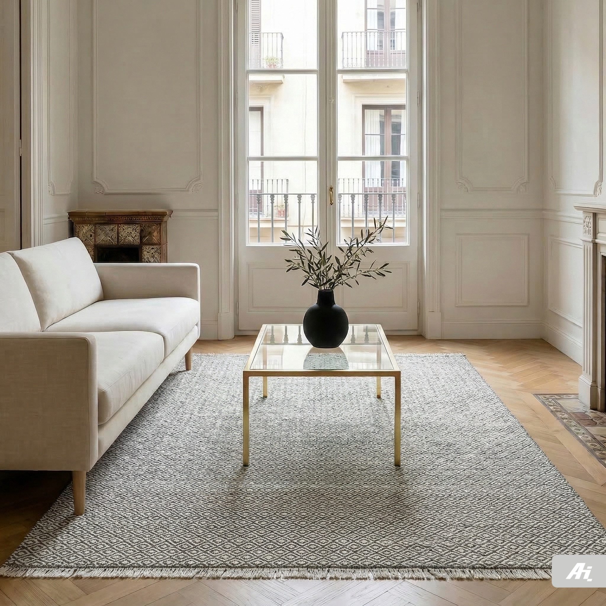 Carpet Avenue Teppich Kelim Lyza - Schwarz / Grau 230x160, Rechteck, Höhe: 4 mm