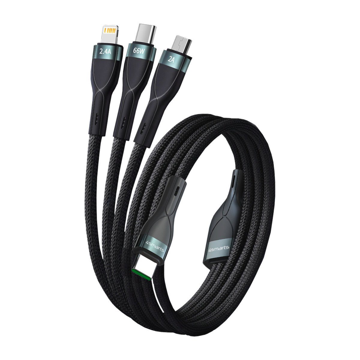 4smarts USB-C PremiumCord Multi 60W USB-Kabel, USB-C, Lightning