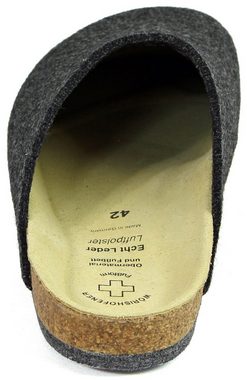 Pantoffelmann Bio Filzclog mit Korkfußbett ABS-Filzsohle Herren Damen Filz Pantoffel Hausschuh (1 Paar) für Laminat- und Parkettfußböden