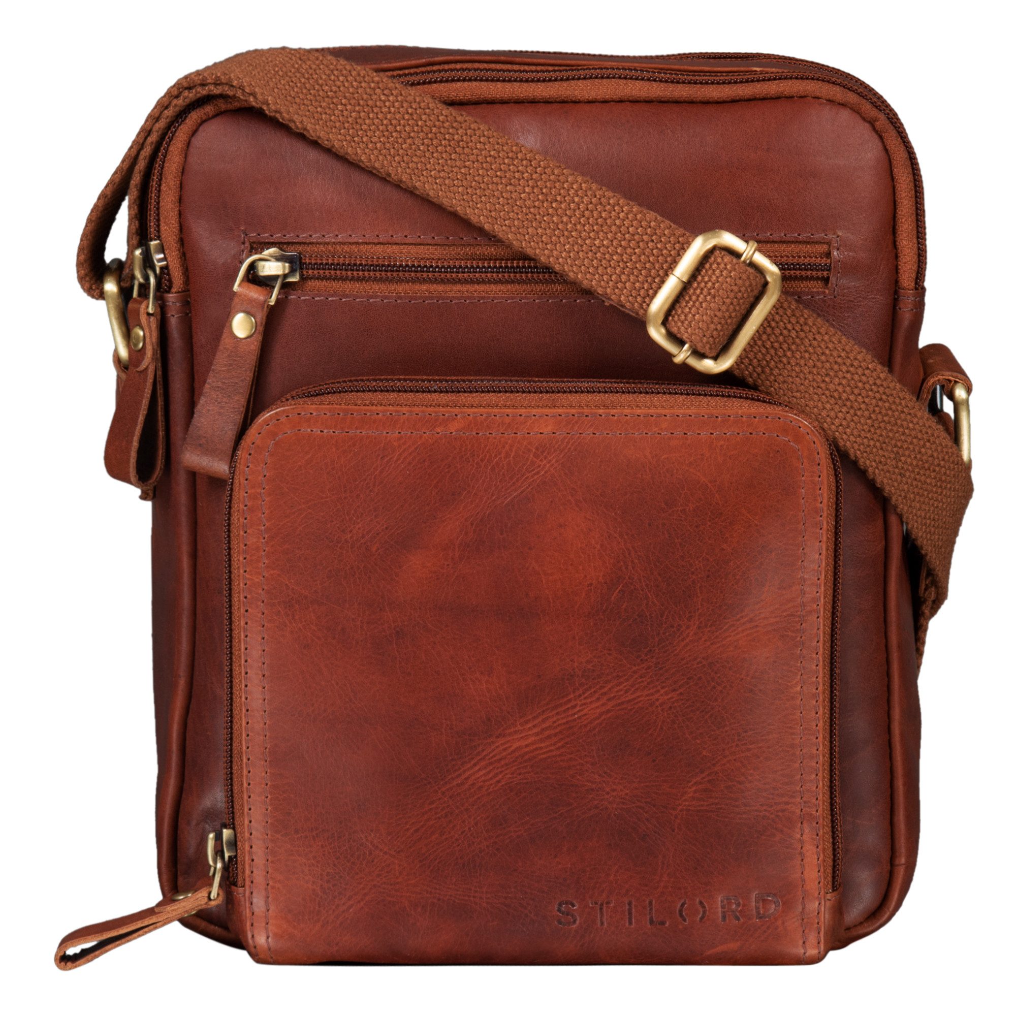Schultertasche "Darius" Kleine Umhängetasche Herren Leder