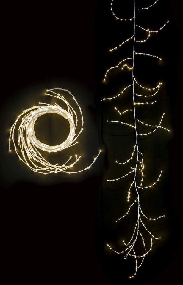 KONSTSMIDE LED-Lichterkette Weihnachtsdeko aussen, variabel als Lichterkranz /Lichtergirlande, weiß, 240 warm weiße Dioden