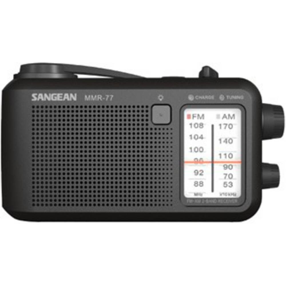 Sangean Notfallradio Radio (Handkurbel, spritzwassergeschützt, Taschenlampe, wiederaufladbar)