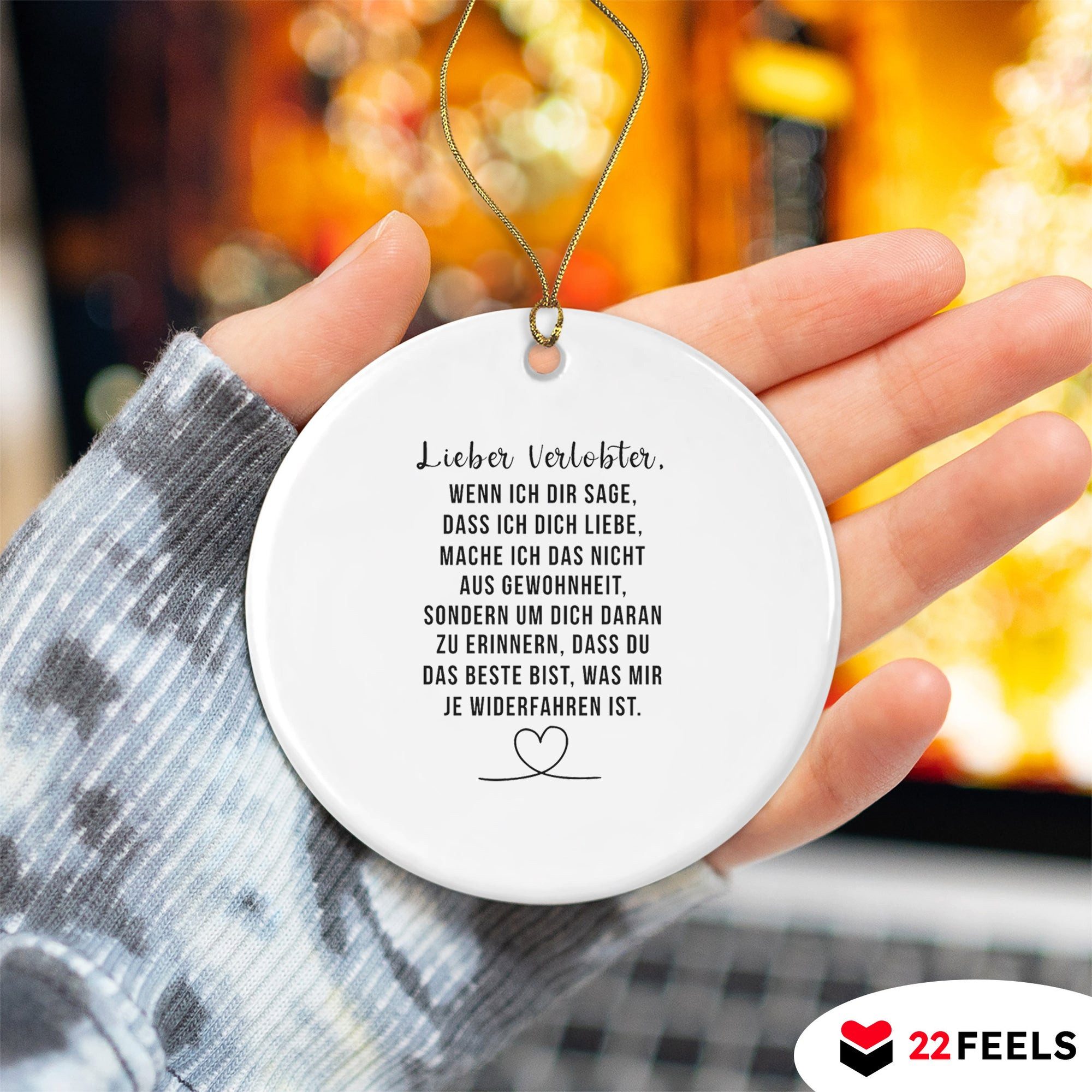 22Feels Weihnachtsbaumkugel Weihnachtsdeko Mann Verlobungsgeschenk Verlobter Groom To Be Anhänger, MADE IN GERMANY, KERAMIK