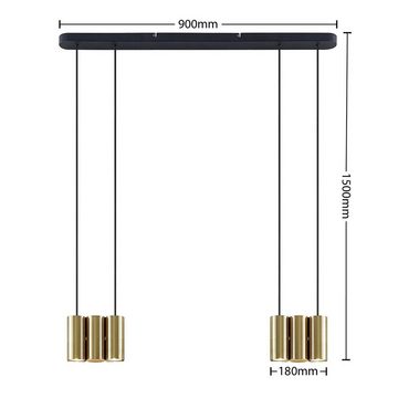 Lucande Hängeleuchte Cesur, dimmbar, Leuchtmittel nicht inklusive, Modern, Stahl, messing, 6 flammig, GU10, Deckenlampe, Esstischlampe