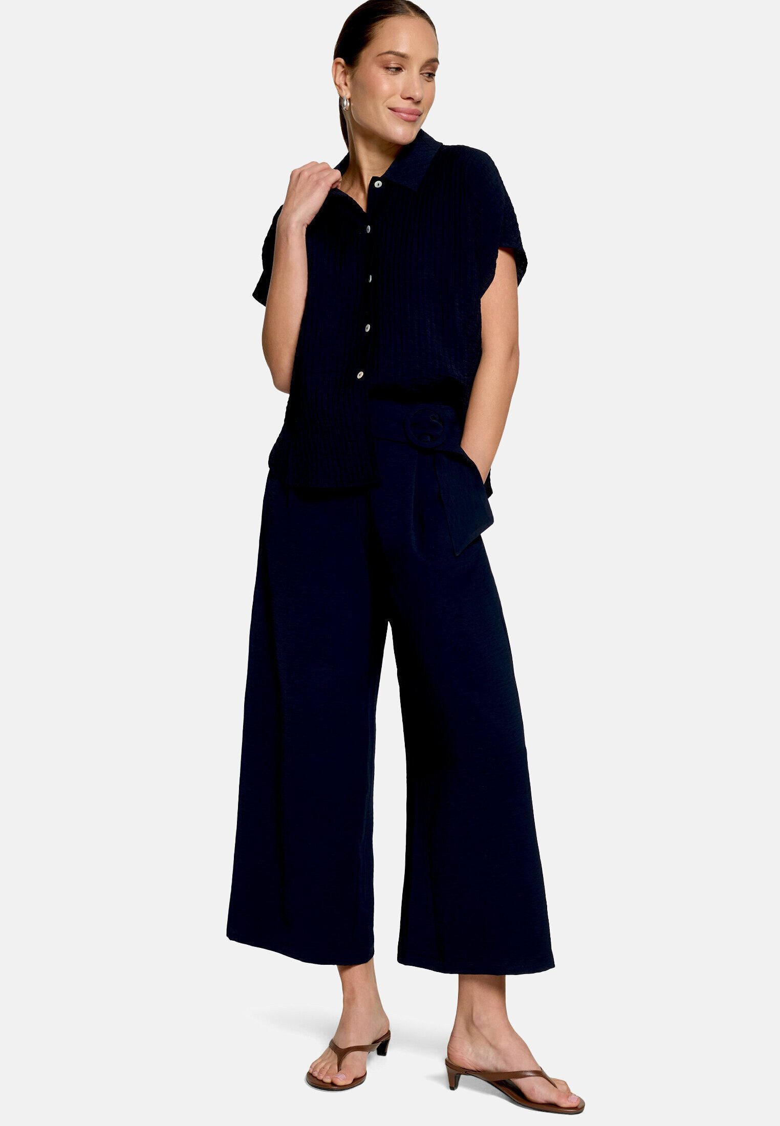Zero Hemdbluse Damen mit Kragen