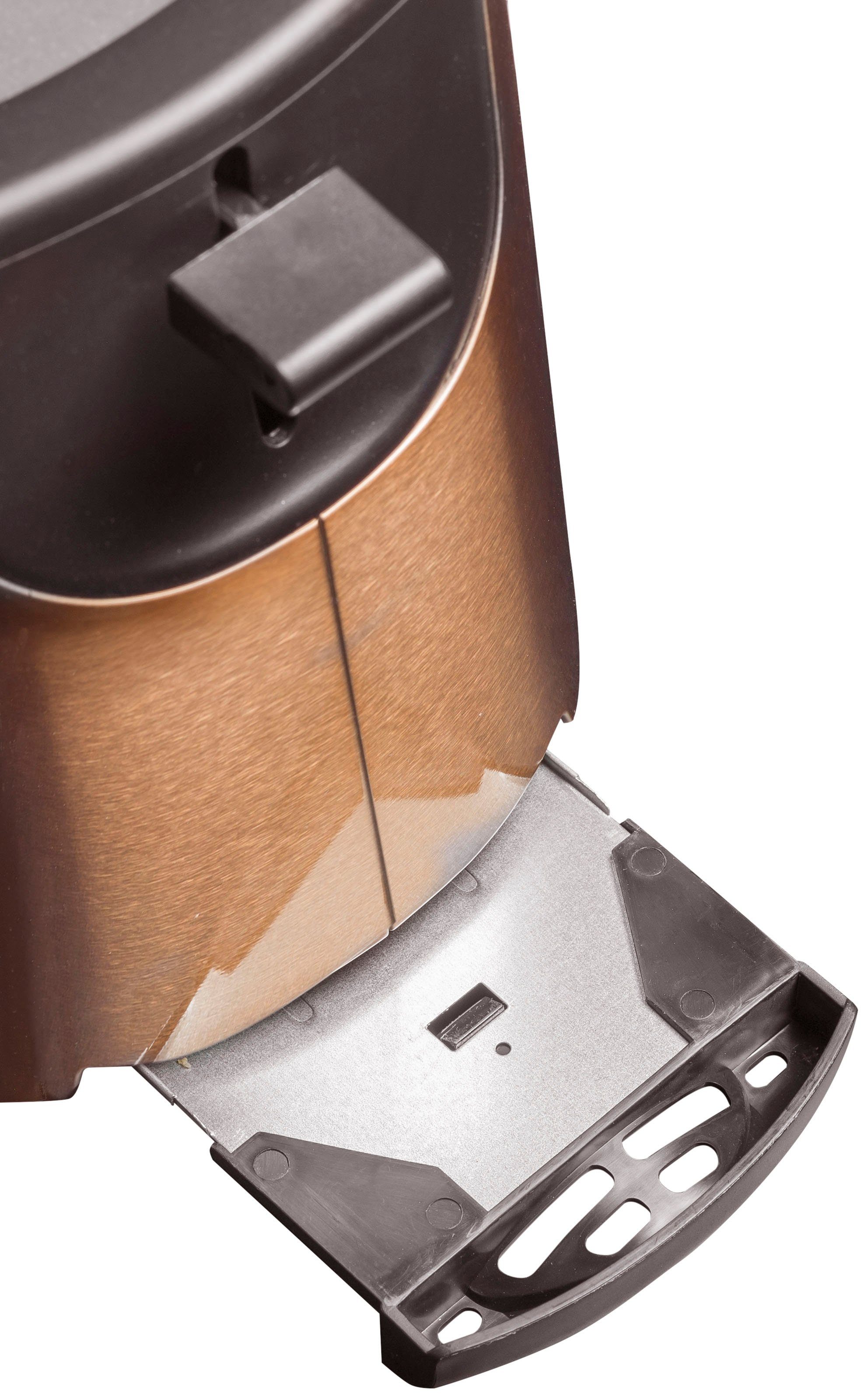 bestron Toaster ATS1000CO, 2 Edelstahl Brötchen-Röstaufsatz, Kupfer-Optik in und W, kurze Scheiben, für 1000 Schlitze, 2 Krümelschublade