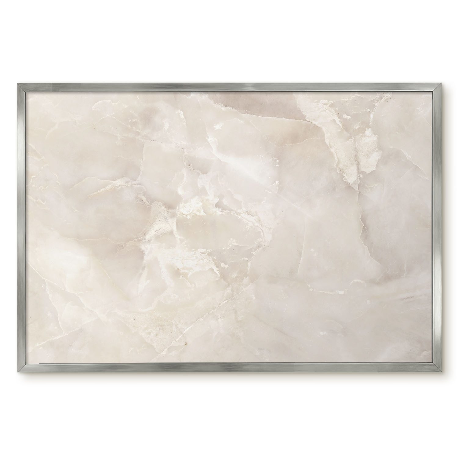 Tulup Magnettafel Stilvolle Magnettafel mit Rahmen als dekoratives Wohnaccessoire, Beige Marmor, Beige