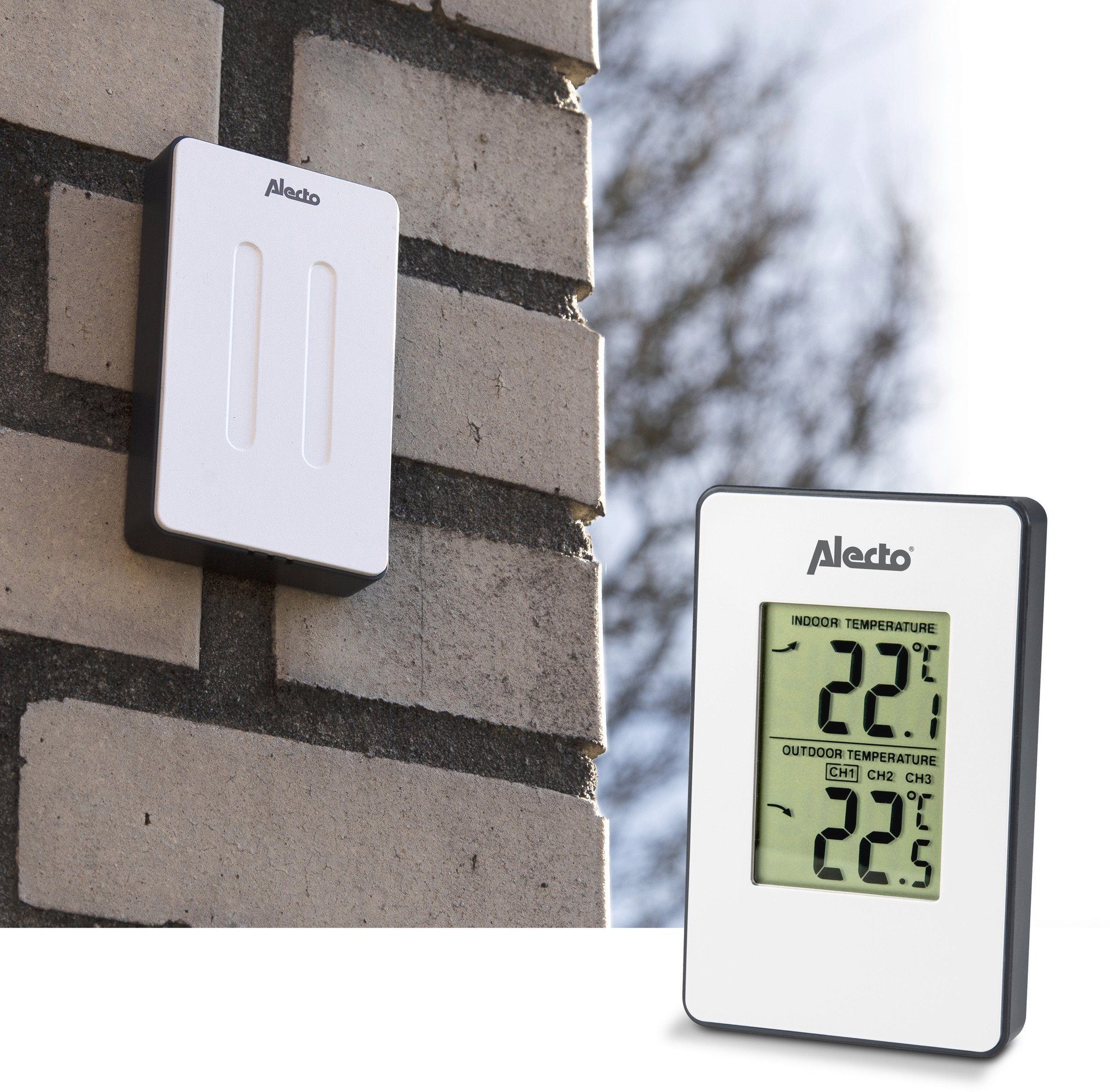 Alecto WS-1050 Wetterstation mit Funk-Außensensor Funkwetterstation (mit Außensensor)