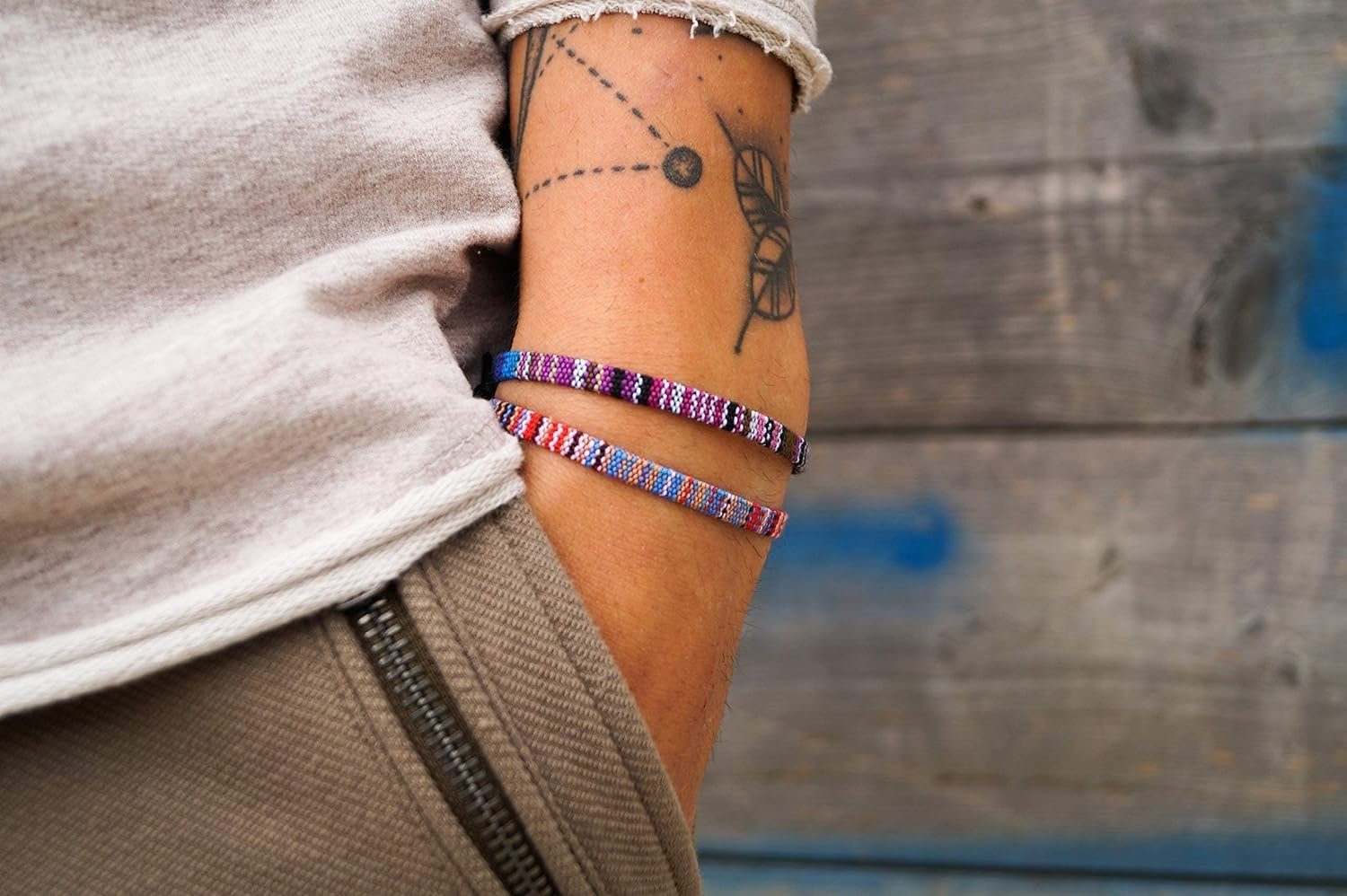 Made by Nami Freundschaftsarmband Surfer Armband 2-er Set Boho Schmuck (Set, 2), Ethno Hippie Style Freundschaftsarmbänder – Bild 2 von 5