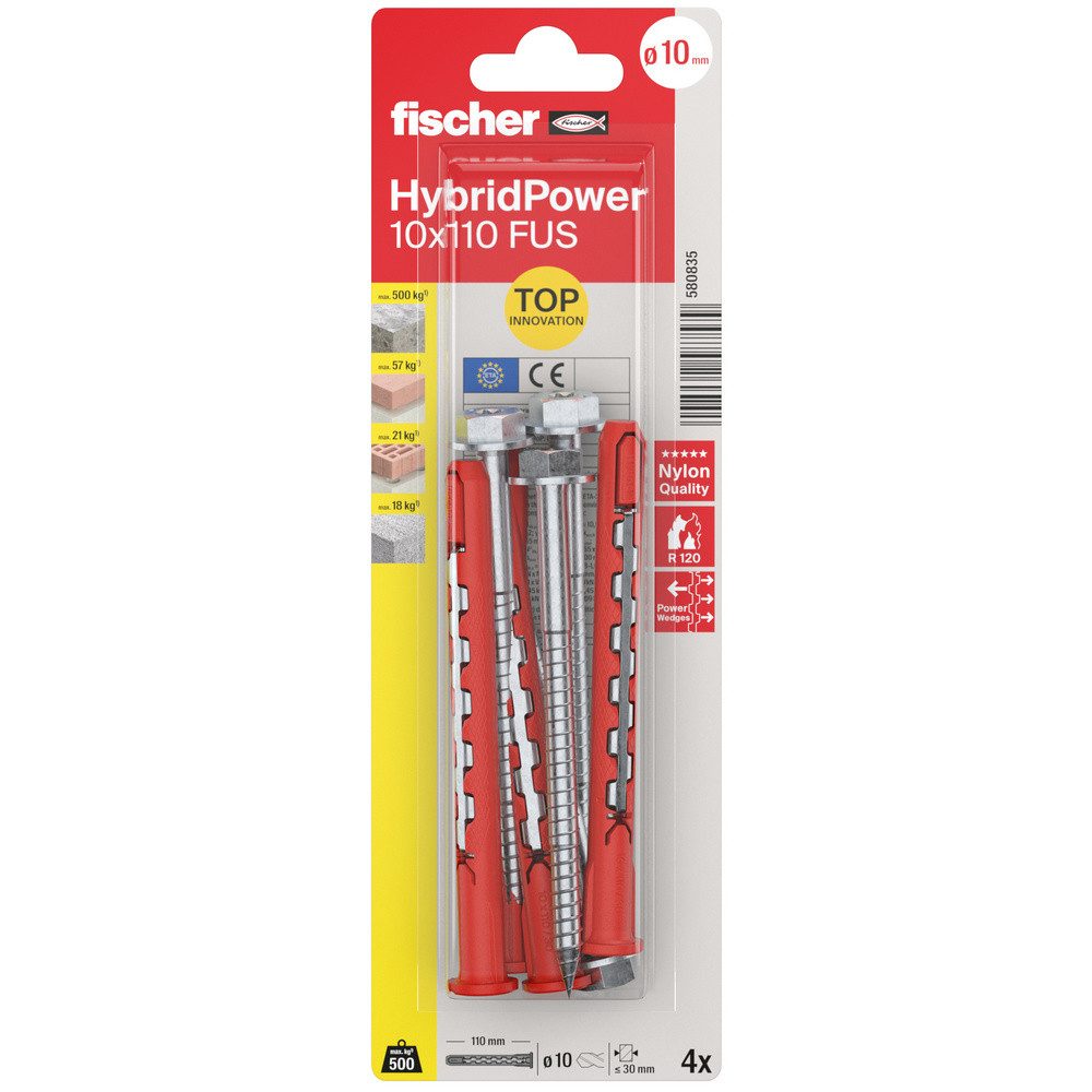 Fischer Dübel-Set Fischer 580835 HybridPower 10 x 110 FUS K Universaldübel 110 mm 10 mm