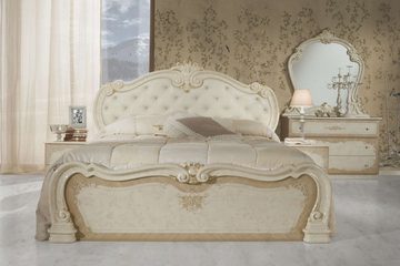 Interdesign24 Schlafzimmer-Set Lavinia, (im klassischen Barock Stil, 4-Teilig), Beige Hochglanz