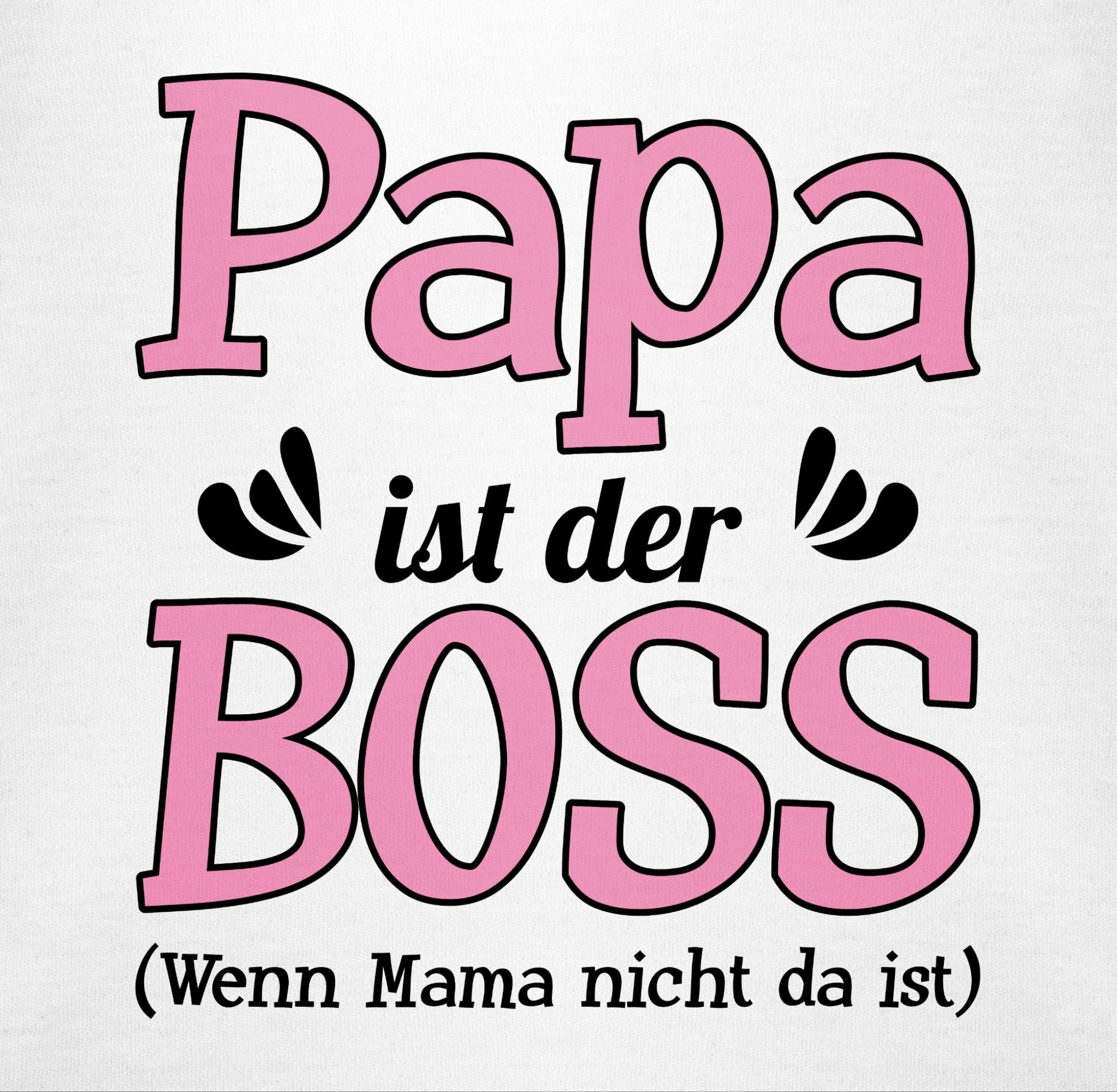 Shirtracer Shirtbody ist nicht wenn da Papa - Boss Baby ist rosa der Sprüche Mama 1 Weiß