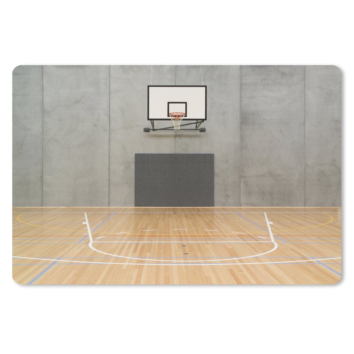 MuchoWow Gaming Mauspad Ein leerer Basketballplatz in einer Halle (1-St), Mousepad mit Rutschfester Unterseite, Gaming, 120x80 cm, XXL, Großes