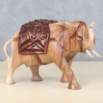 Oriental Galerie Dekofigur Elefant Skulptur mit aufwendiger Schnitzerei (1 St)