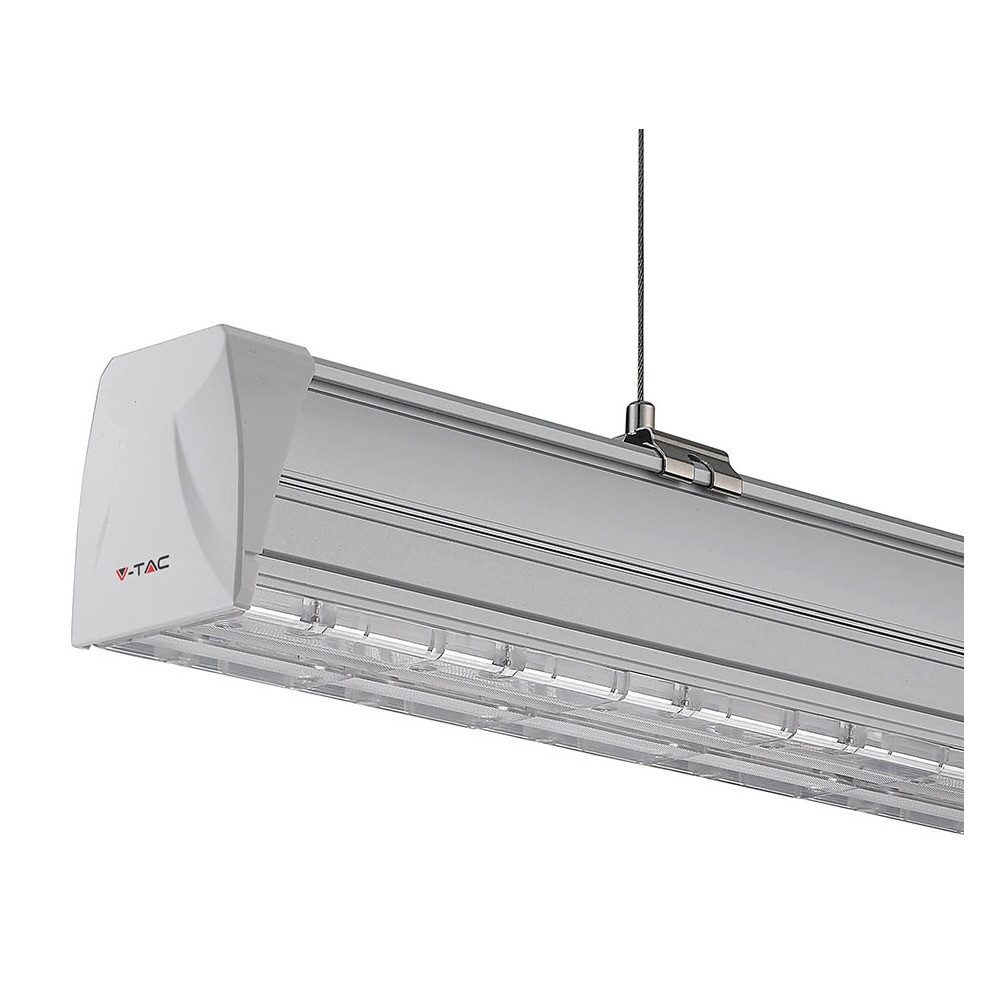 V-TAC LED Deckenleuchte, LED-Leuchtmittel fest verbaut, Neutralweiß, LED Deckenleuchte Stahl Weiß Dimmbar Reihenschaltung L 170 cm