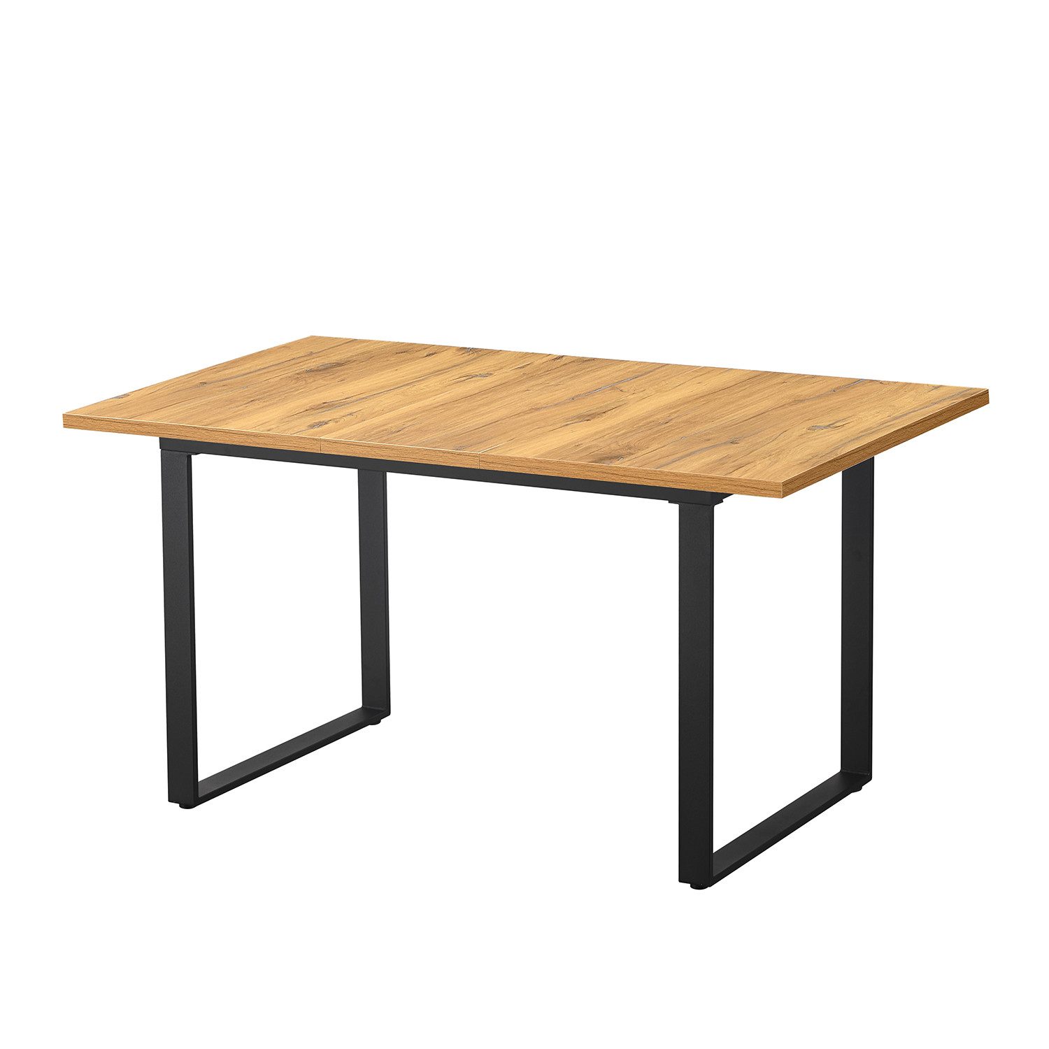 B&D home Esstisch LARS, Metallgestell schwarz oder weiß, ausziehbar 120-160cm, 4-6 Personen