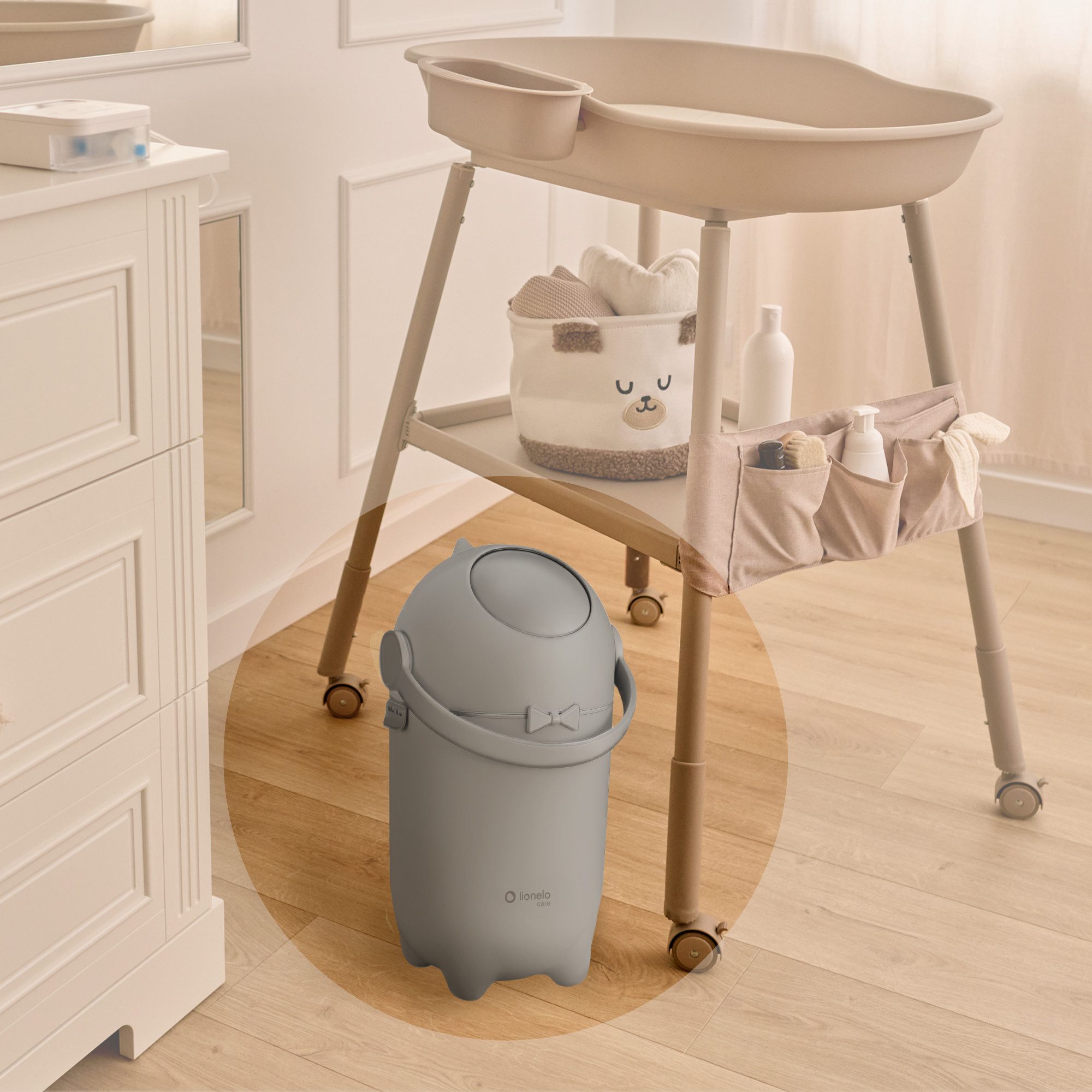 lionelo Windeleimer PUREBIN, Luftdicht/Universalbeutel/10l/Einhand/Falltür