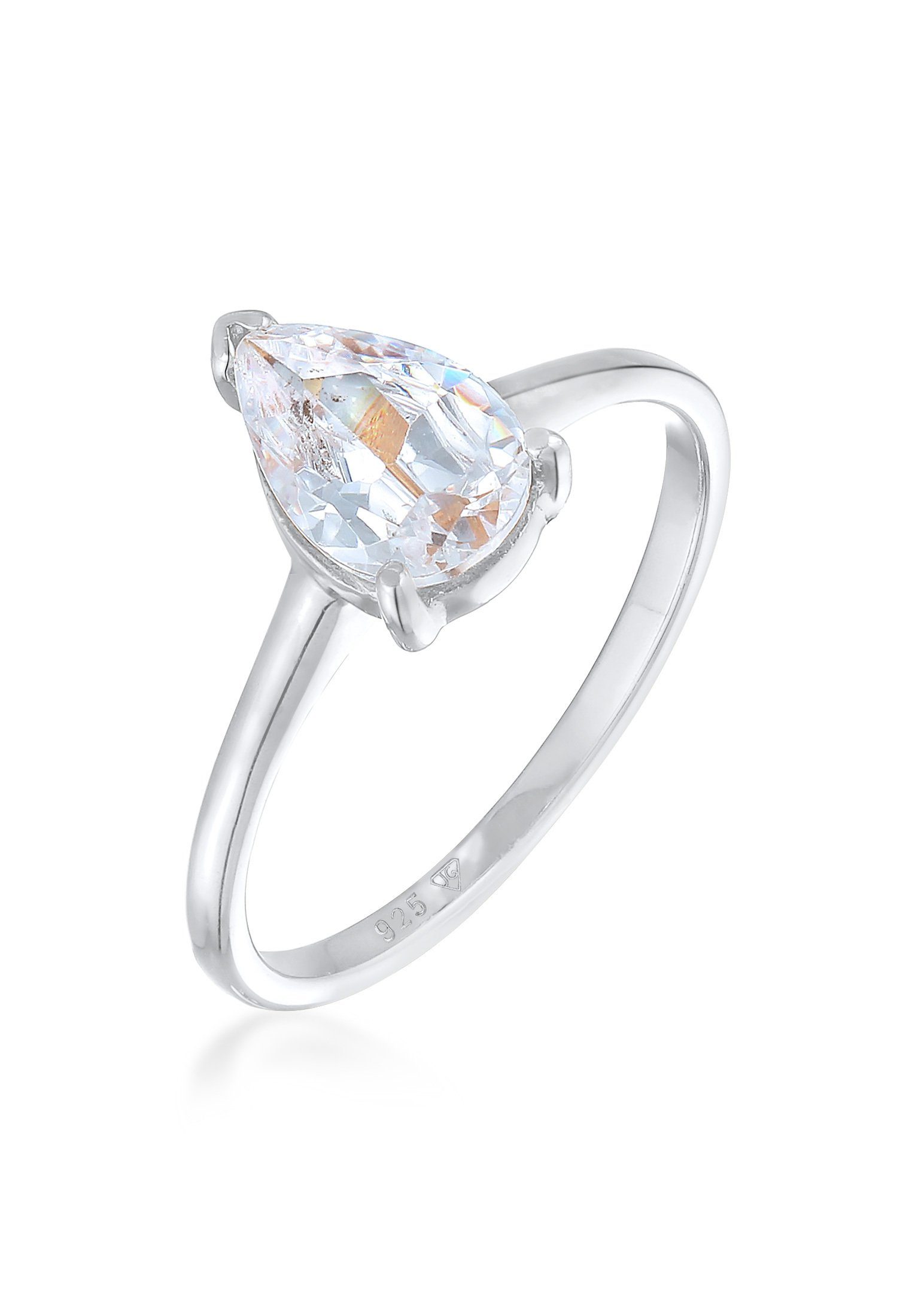 Elli Fingerring Solitär Zirkonia Tropfen 925 günstig online kaufen