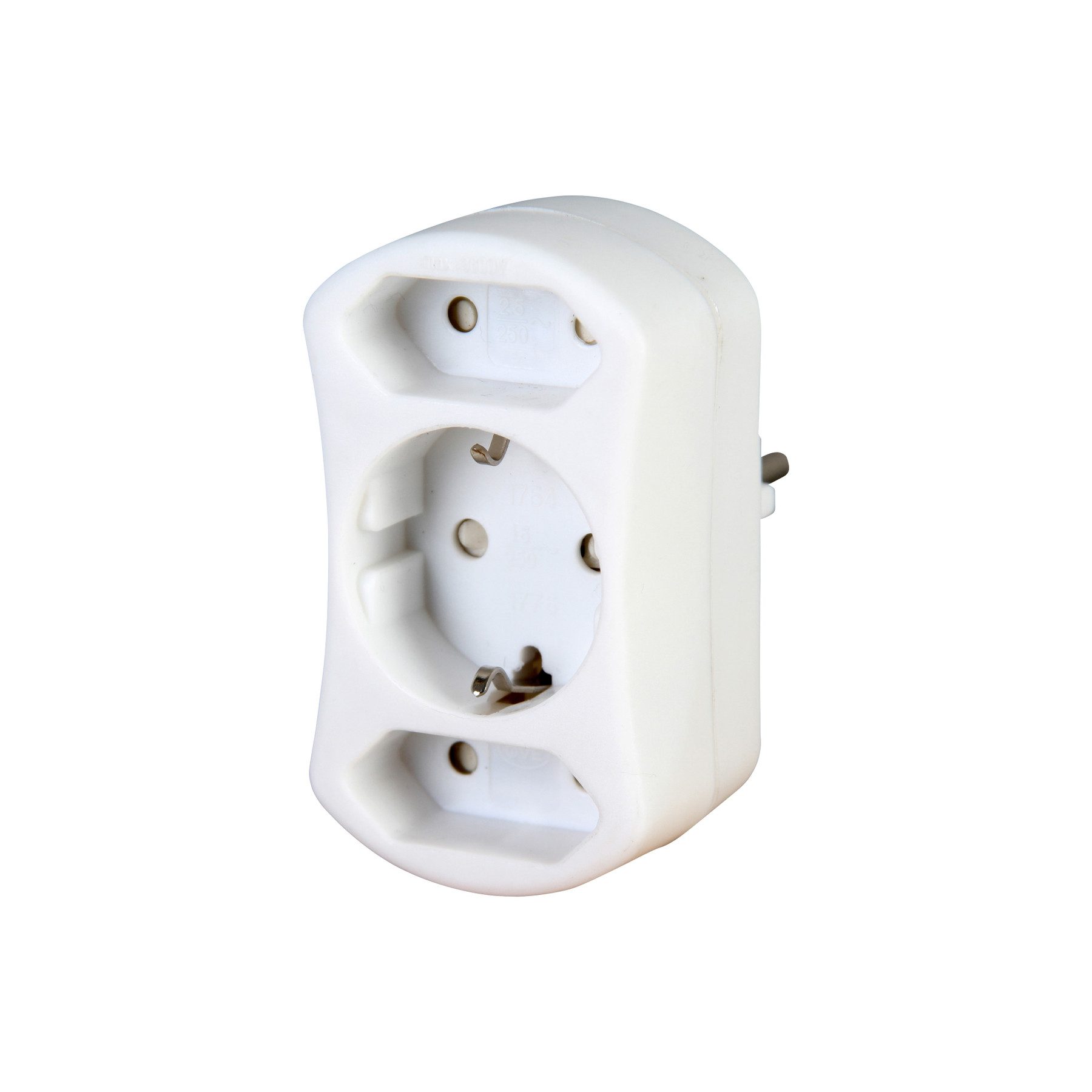 Kopp KOPP Euro- und Schutzkontakt-Adapterstecker 177602009, BS, weiß Mehrfachsteckdose
