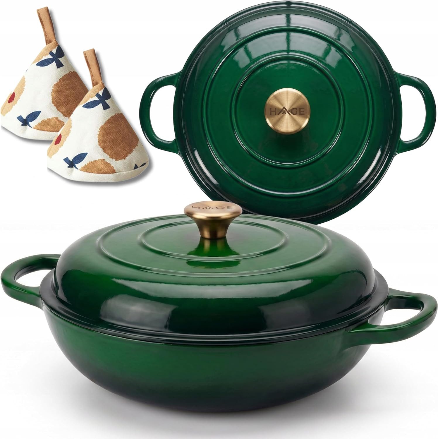 Torvon Schmortopf Gusseisen emailliert 30 cm 3 L mit Deckel
