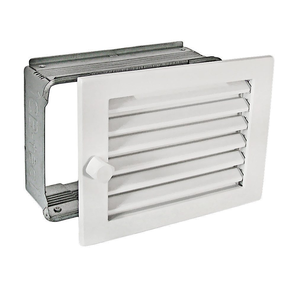 CB-TEC Lüftungsgitter Warmluftgitter WG 2015 W Lüftungsgitter Weiss 200 x 150 mm, Regulierbare Lamellen