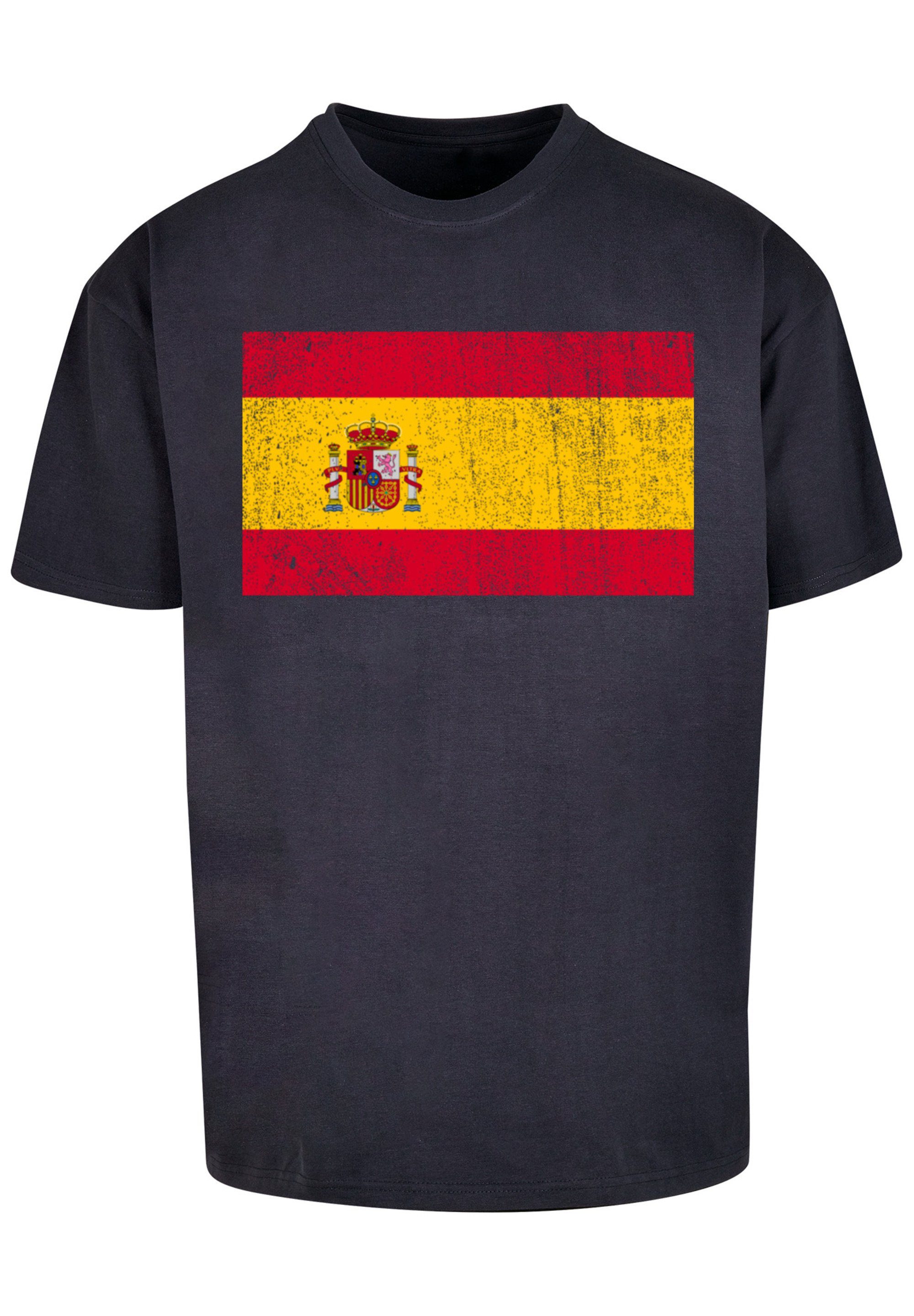 navy F4NT4STIC Spain distressed Print T-Shirt Flagge Spanien