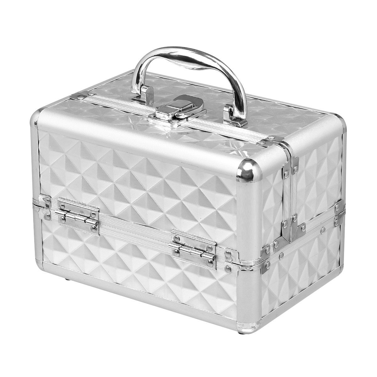 COSTWAY Schmuckkoffer, mit Spiegel, 23 x 15 x 18cm