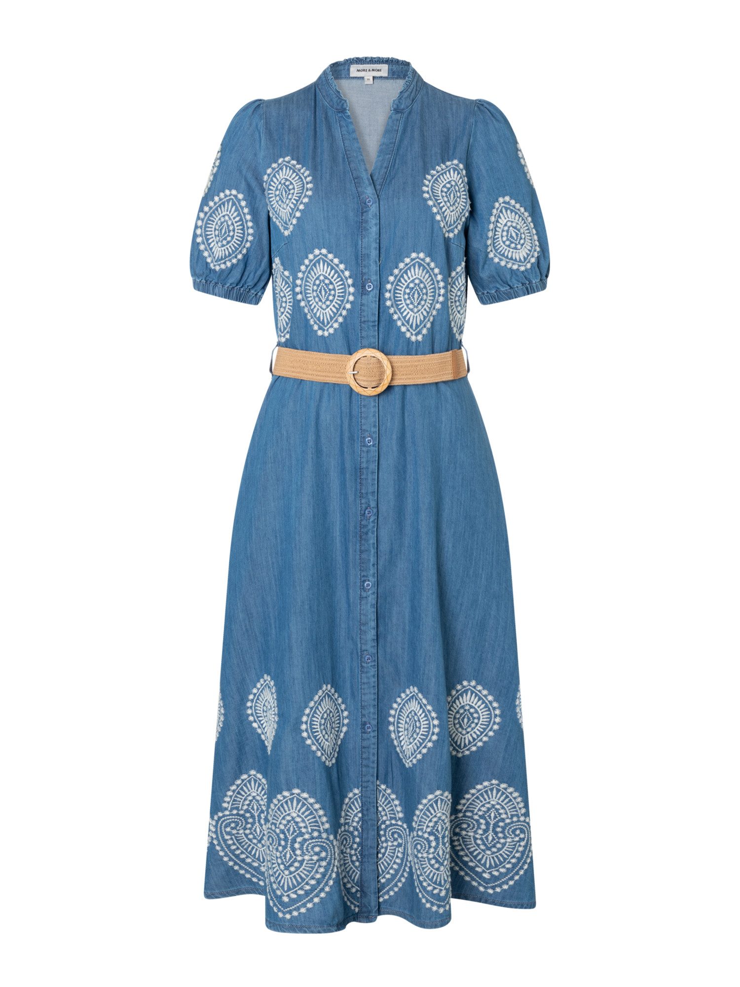 MORE&MORE Jeanskleid stilvolles, feminines Maxi-Denimkleid