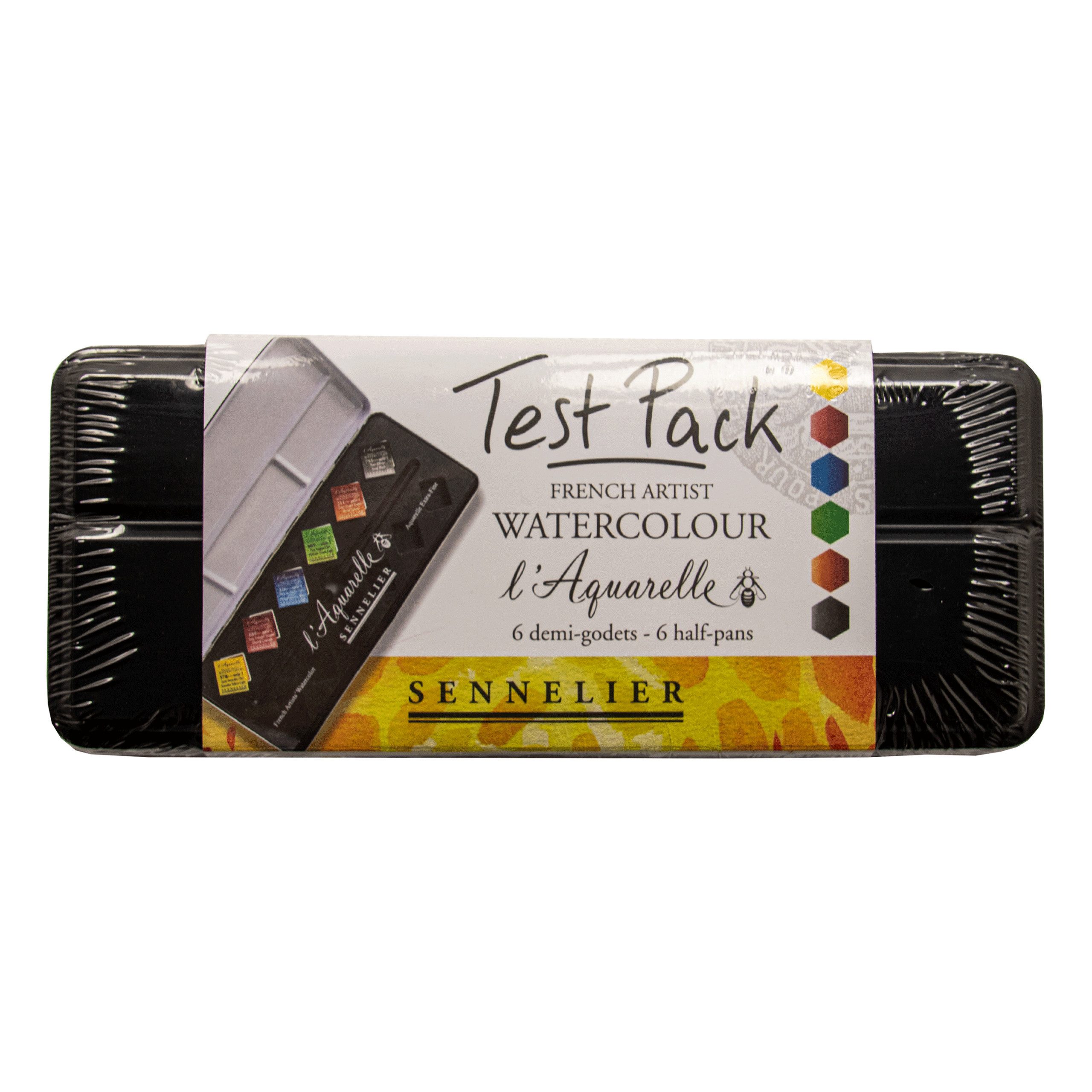 SENNELIER Aquarellfarbe Extra feine Aquarellfarben Malkasten 6 x 1/2 Näpfchen N131608