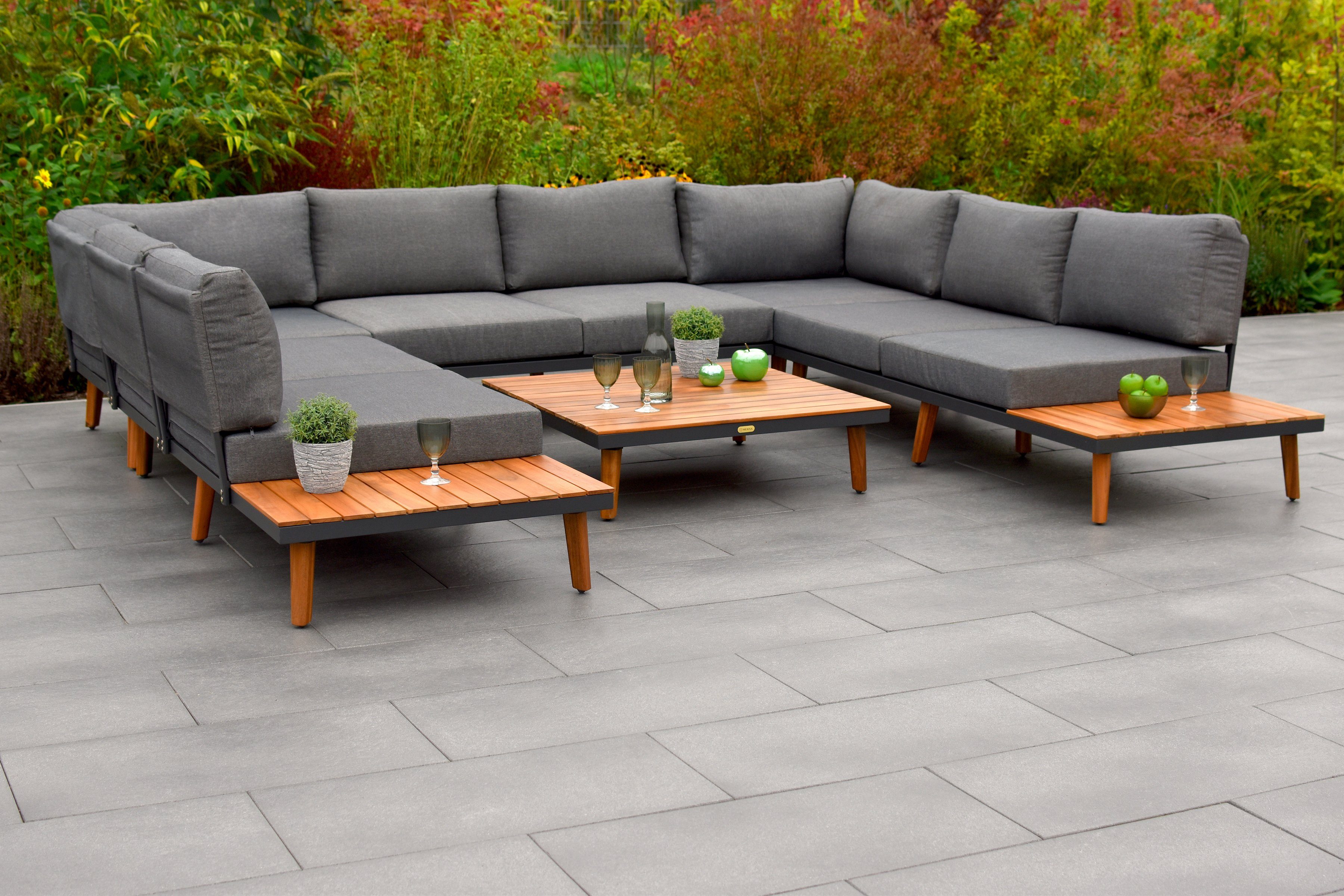 MERXX Gartenmöbelset »Akropolis«, (Set, 24-tlg), Eckbank in U-Form